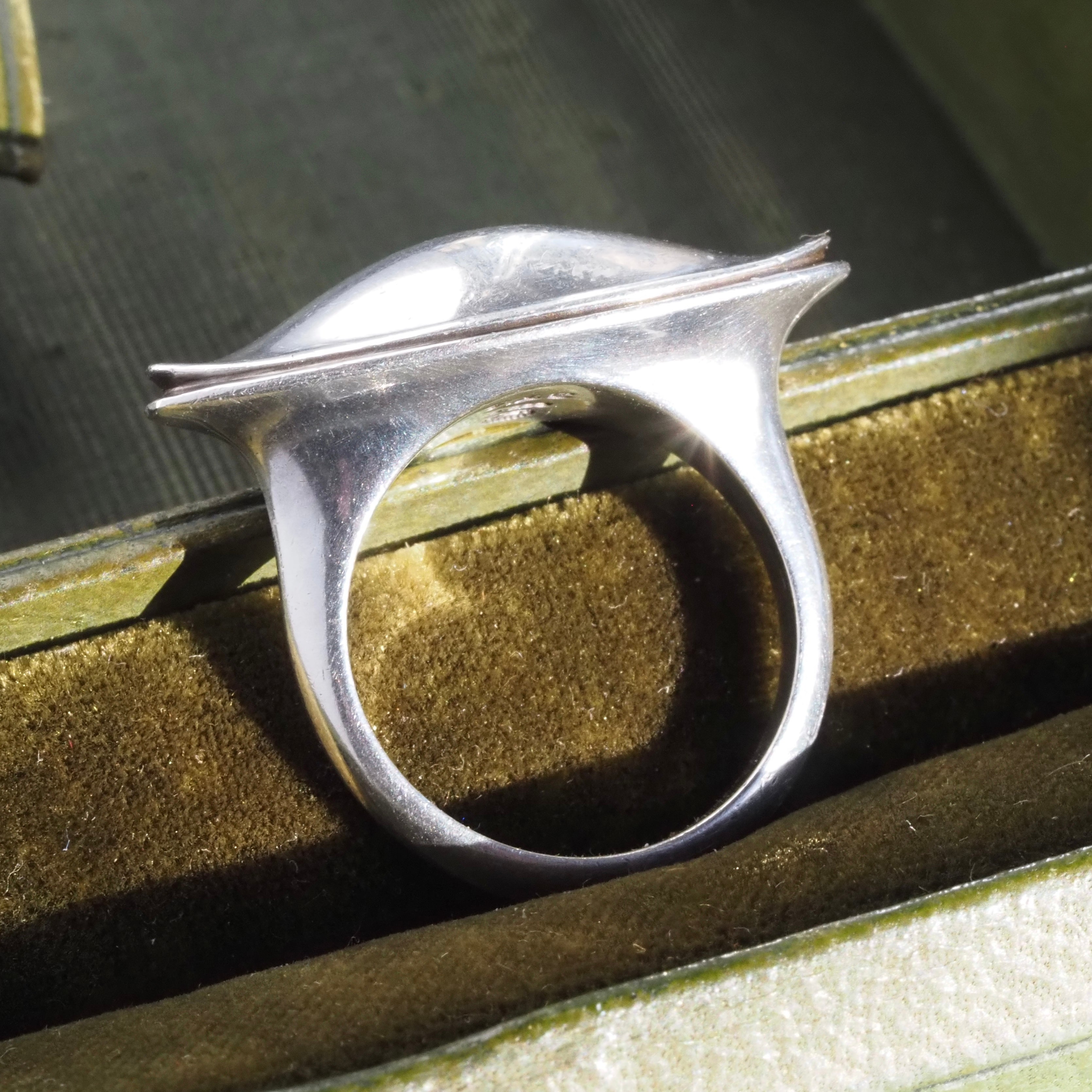 Vintage Danish Modernist Georg Jensen Fish Dish Sterling Silver Ring by Henning Koppel