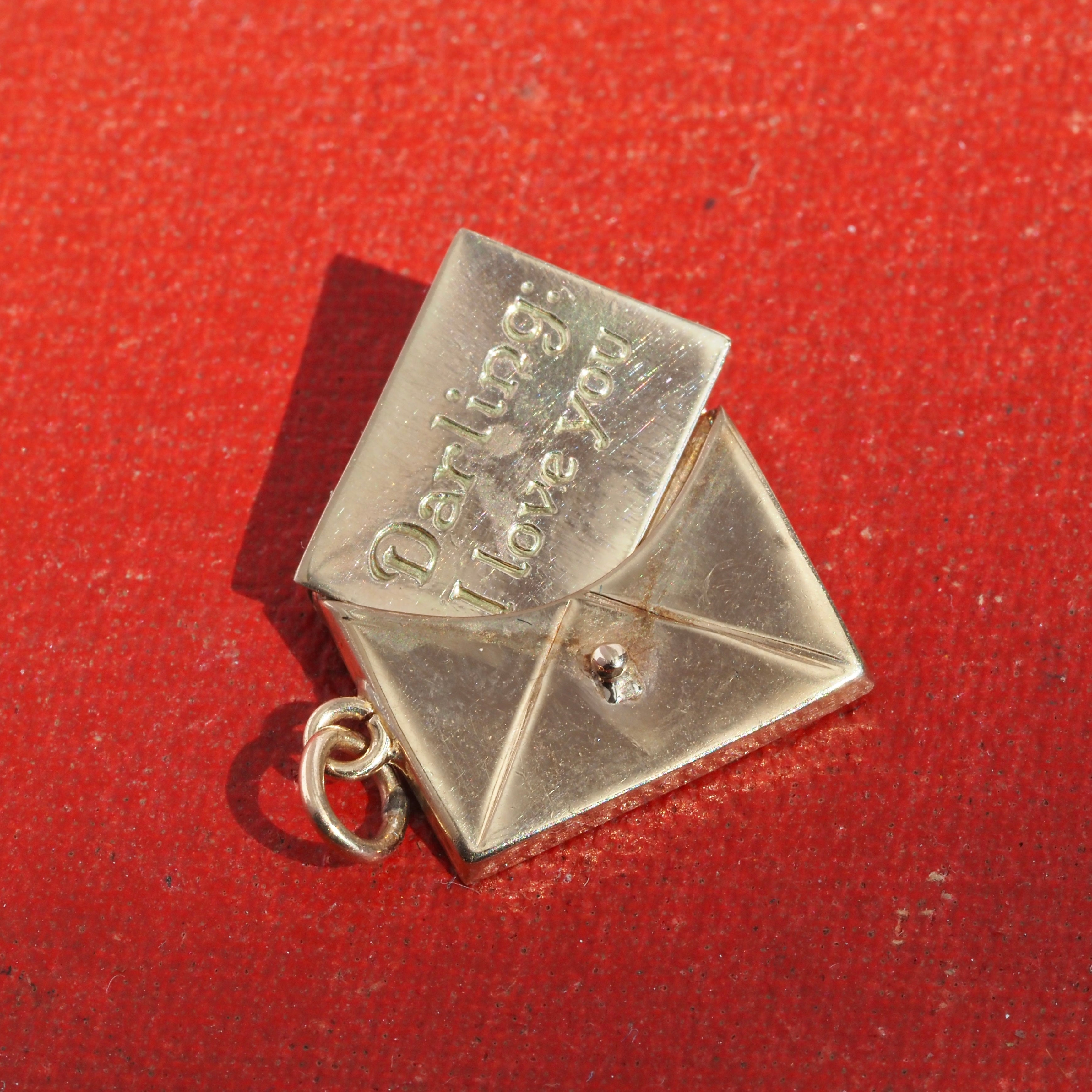 Vintage Envelope & Letter 14k Gold Charm Pendant