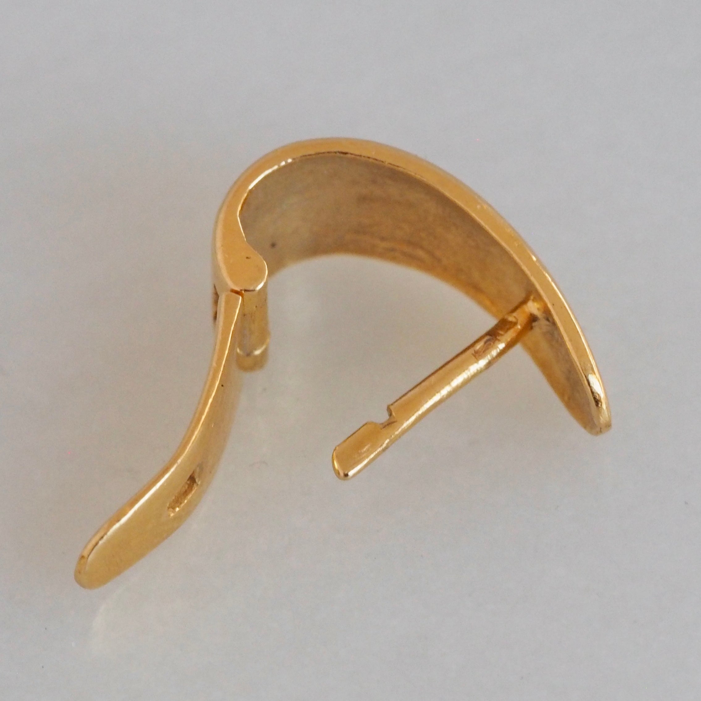 Vintage Portuguese 19k Gold Hinged Huggie Earrings