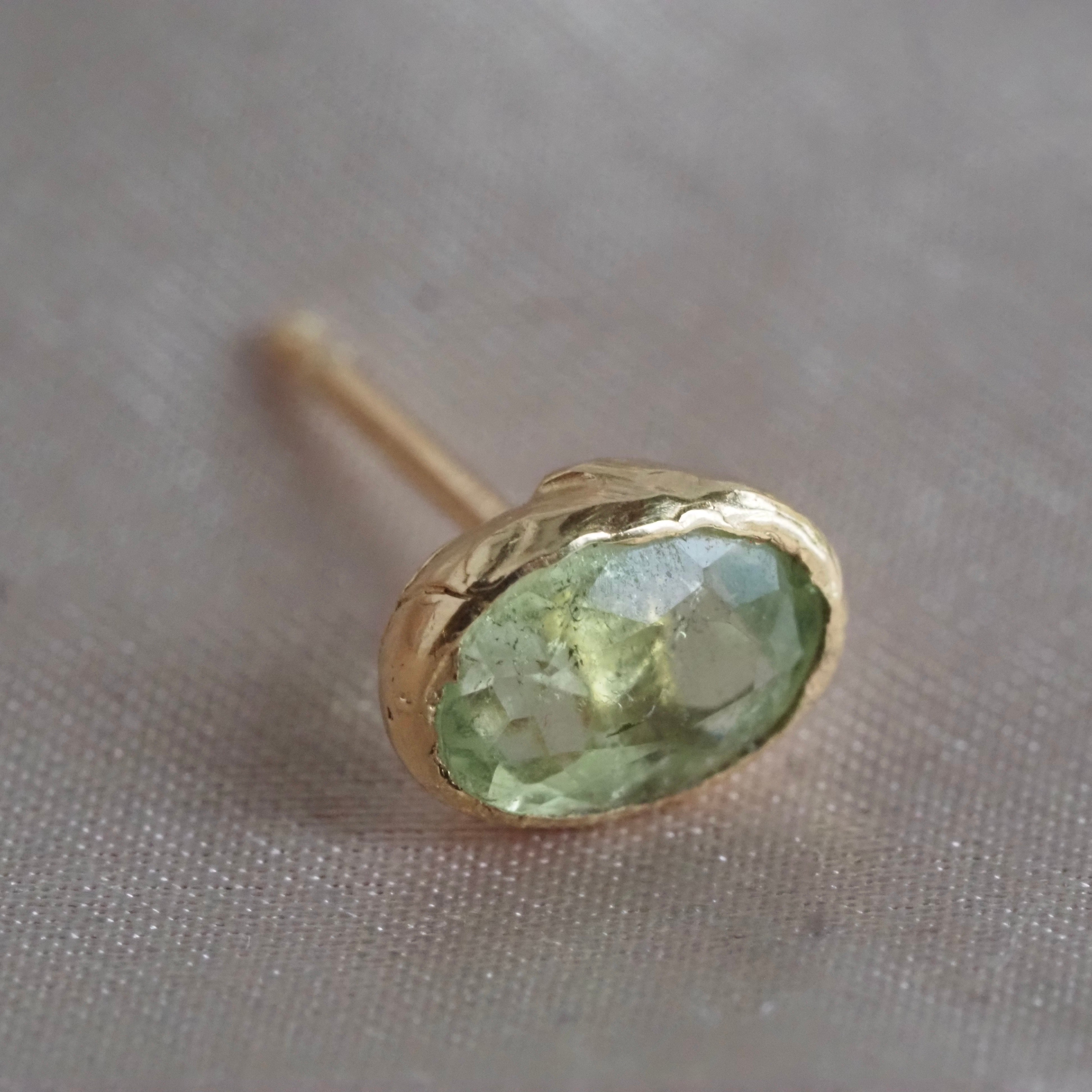 Minty Tourmaline 14k Gold Post Earrings