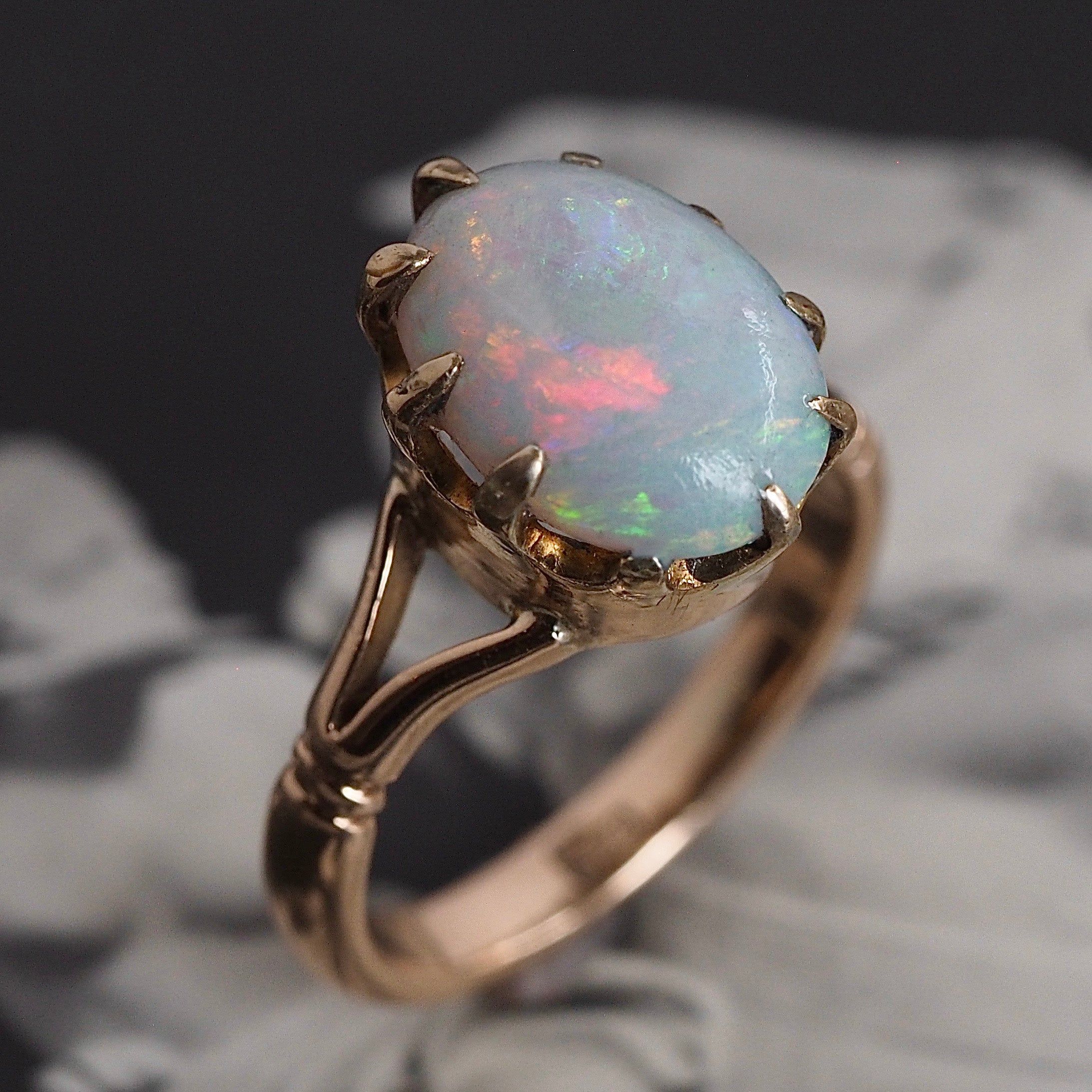 Antique Victorian English 9k Gold Opal Ring