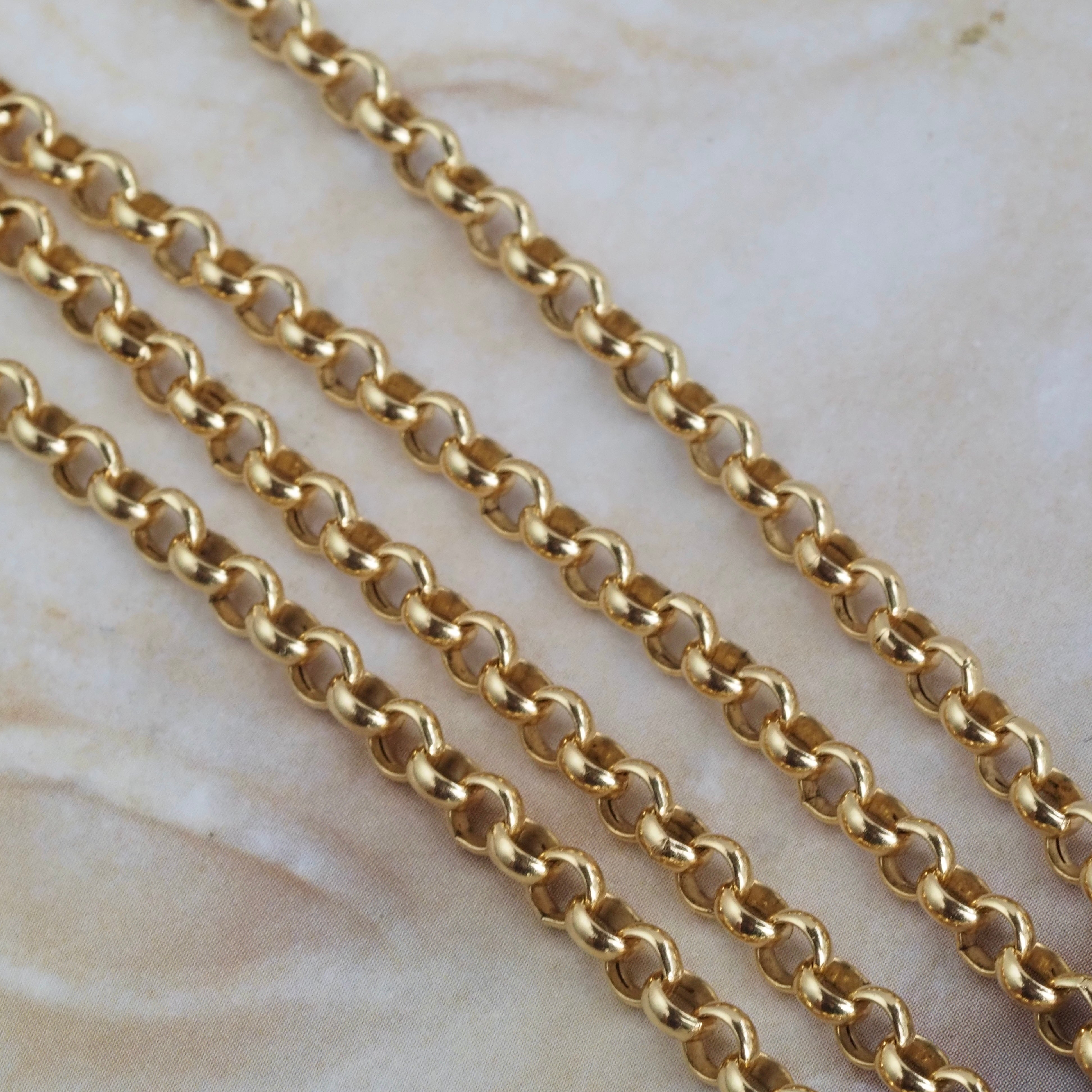 Vintage Italian 18k Gold Rolo Chain Necklace