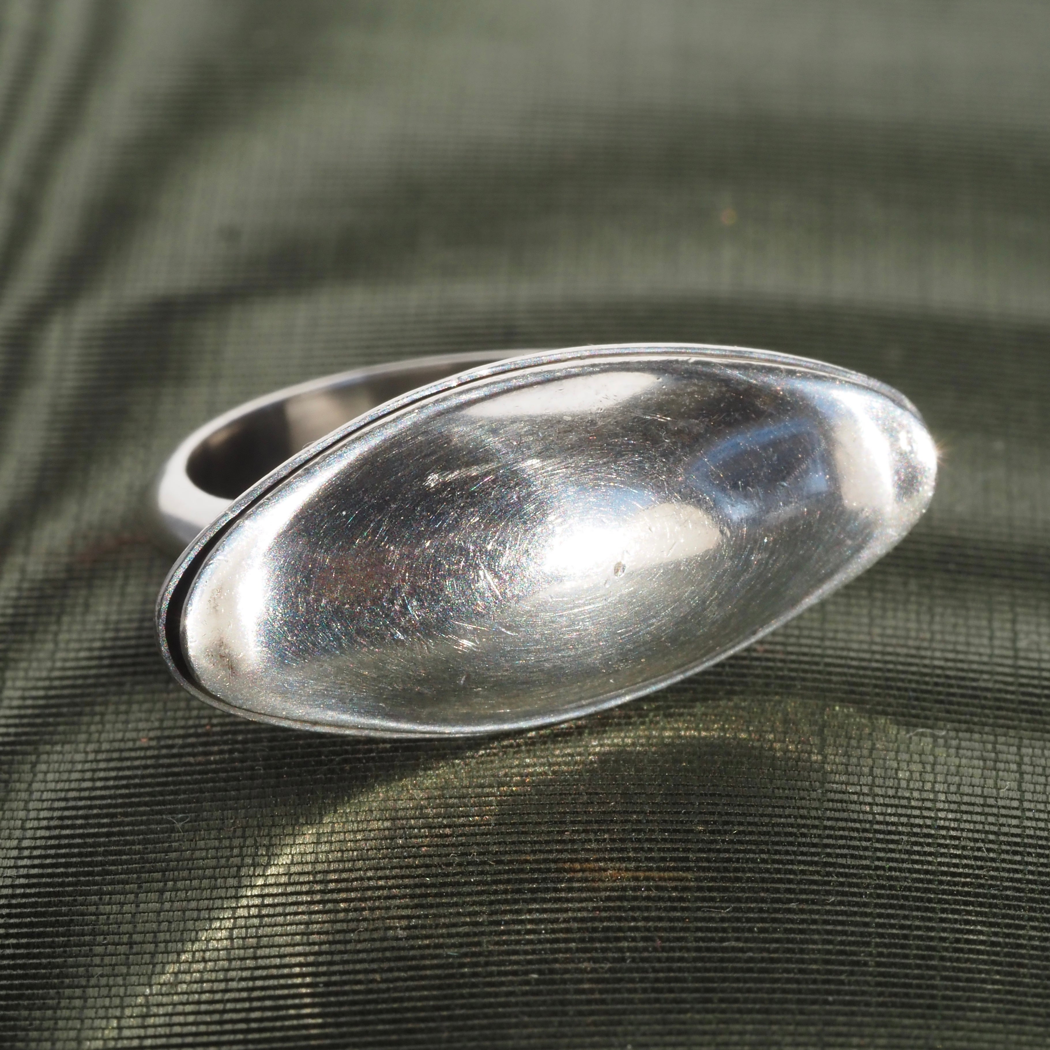Vintage Danish Modernist Georg Jensen Fish Dish Sterling Silver Ring by Henning Koppel