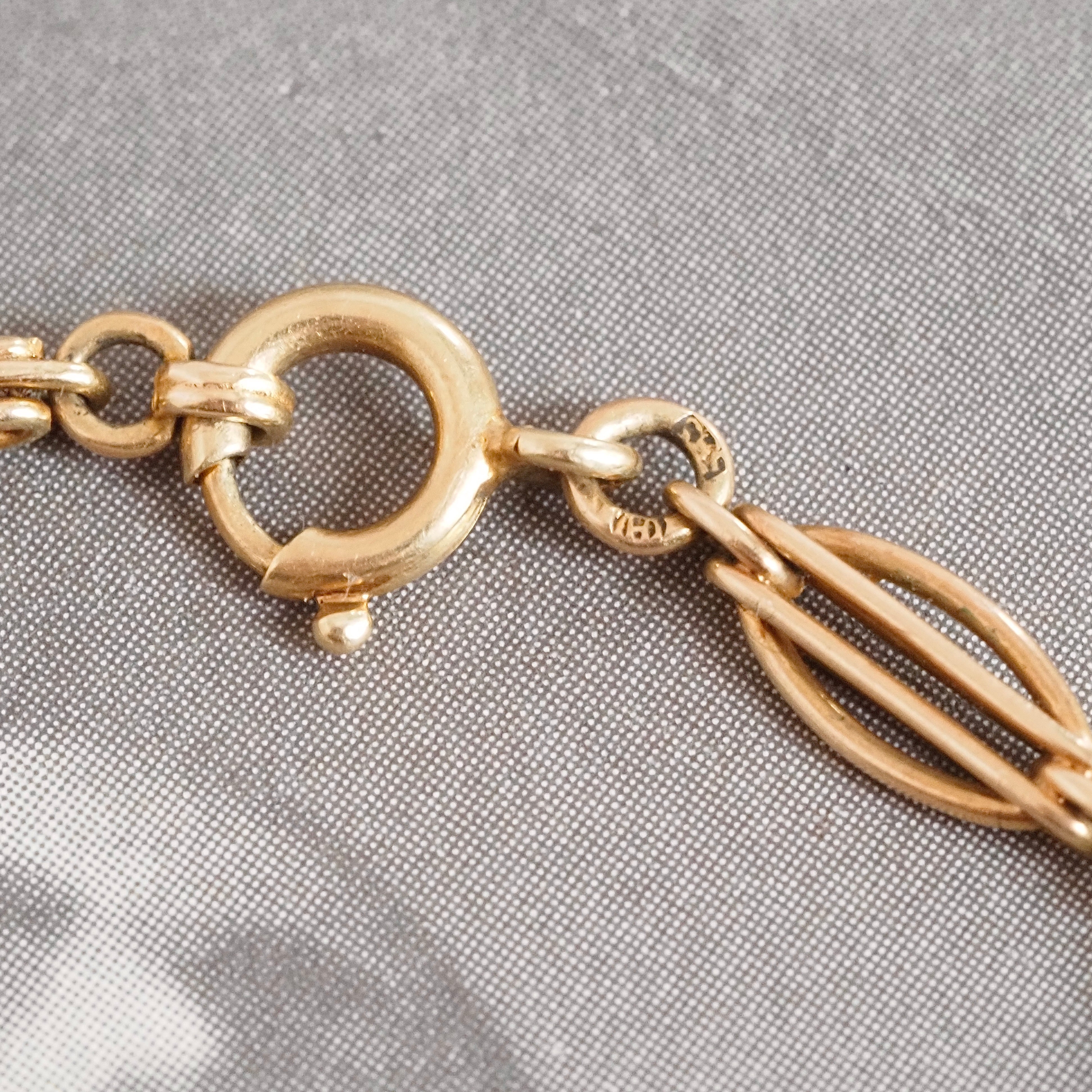 Antique Fancy Watch Chain 14k Gold Bracelet