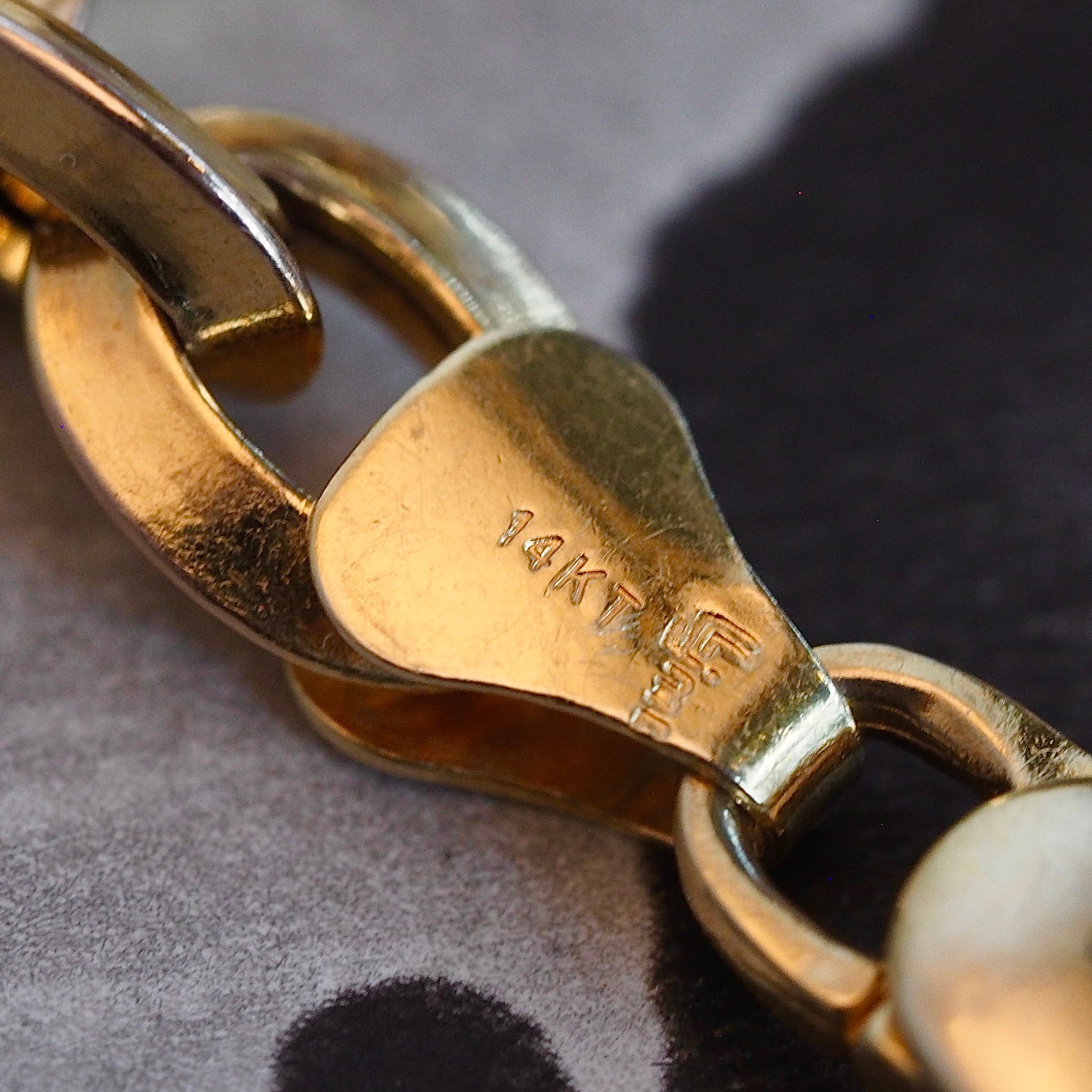Vintage Italian 14k Gold Knife Edge Oval Link Chain Bracelet