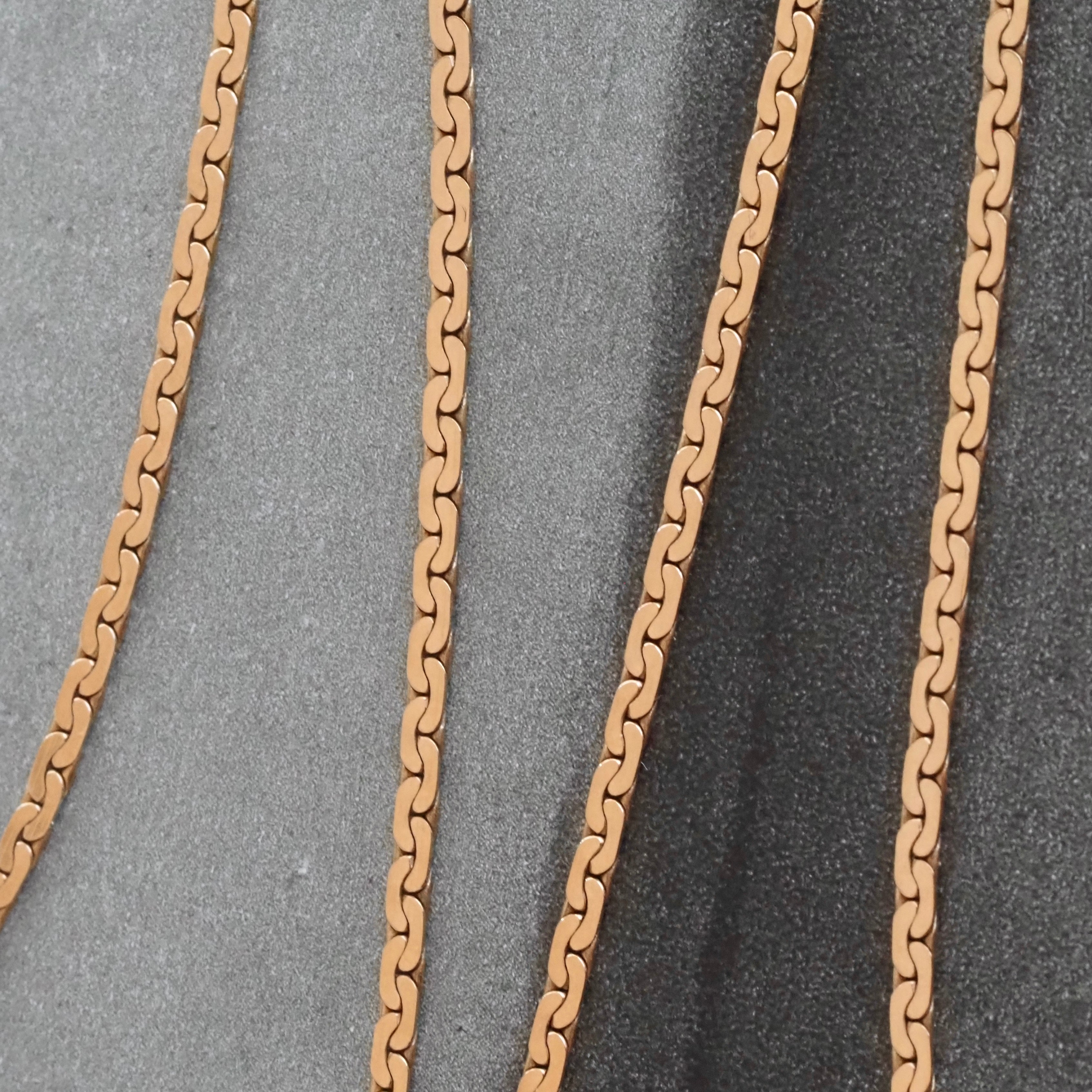Vintage Italian Flat Link 14k Gold Necklace