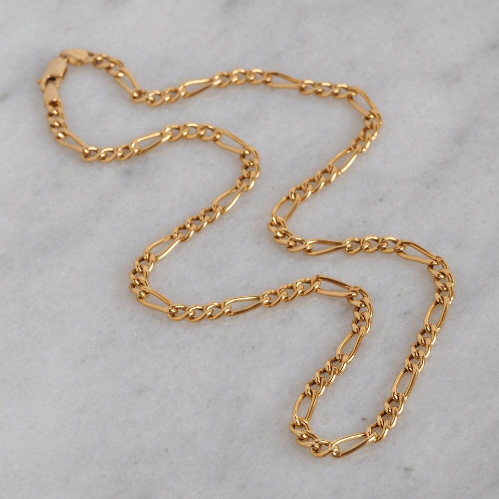 Vintage Italian 10k Gold Figaro Chain