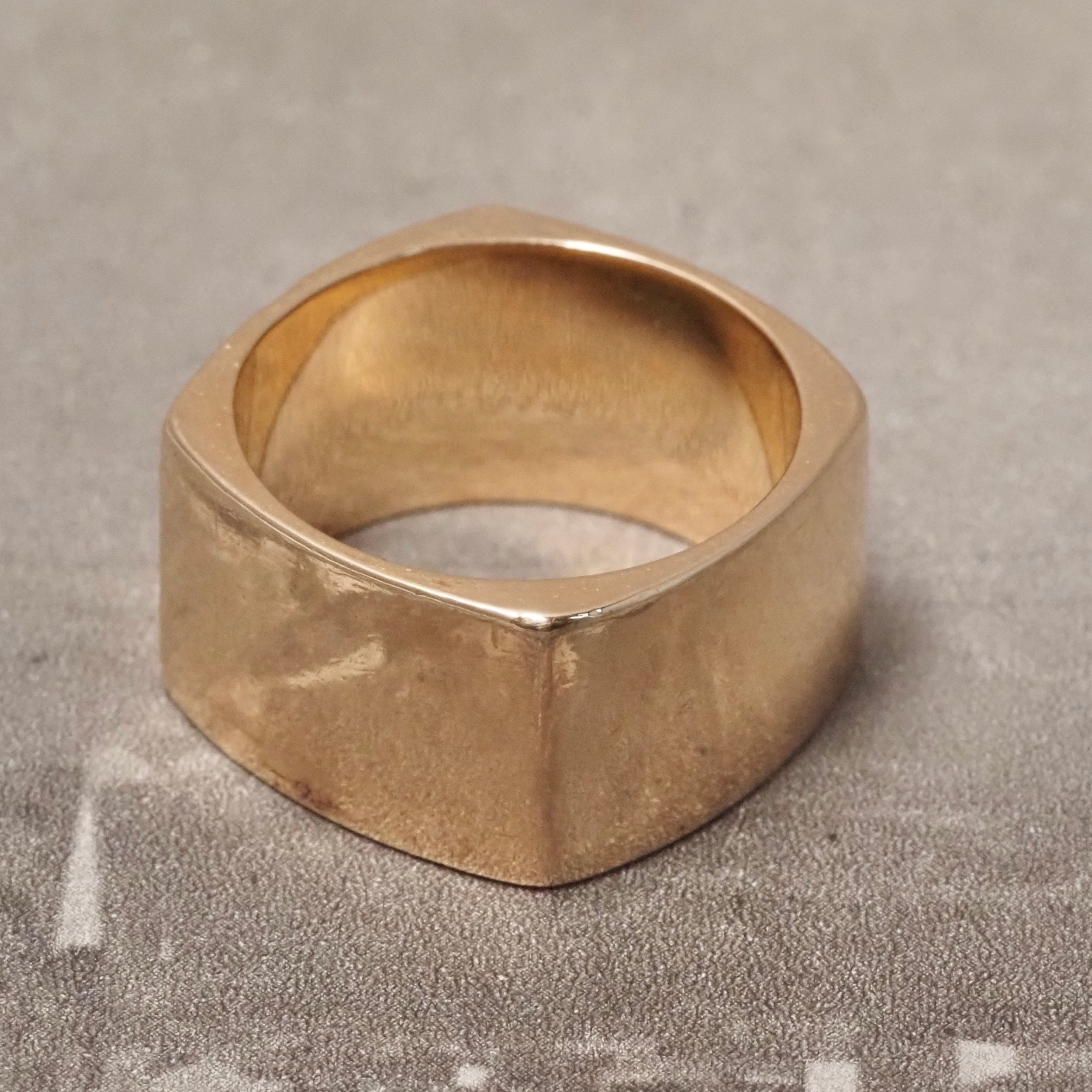Vintage Squared 14k Gold Band