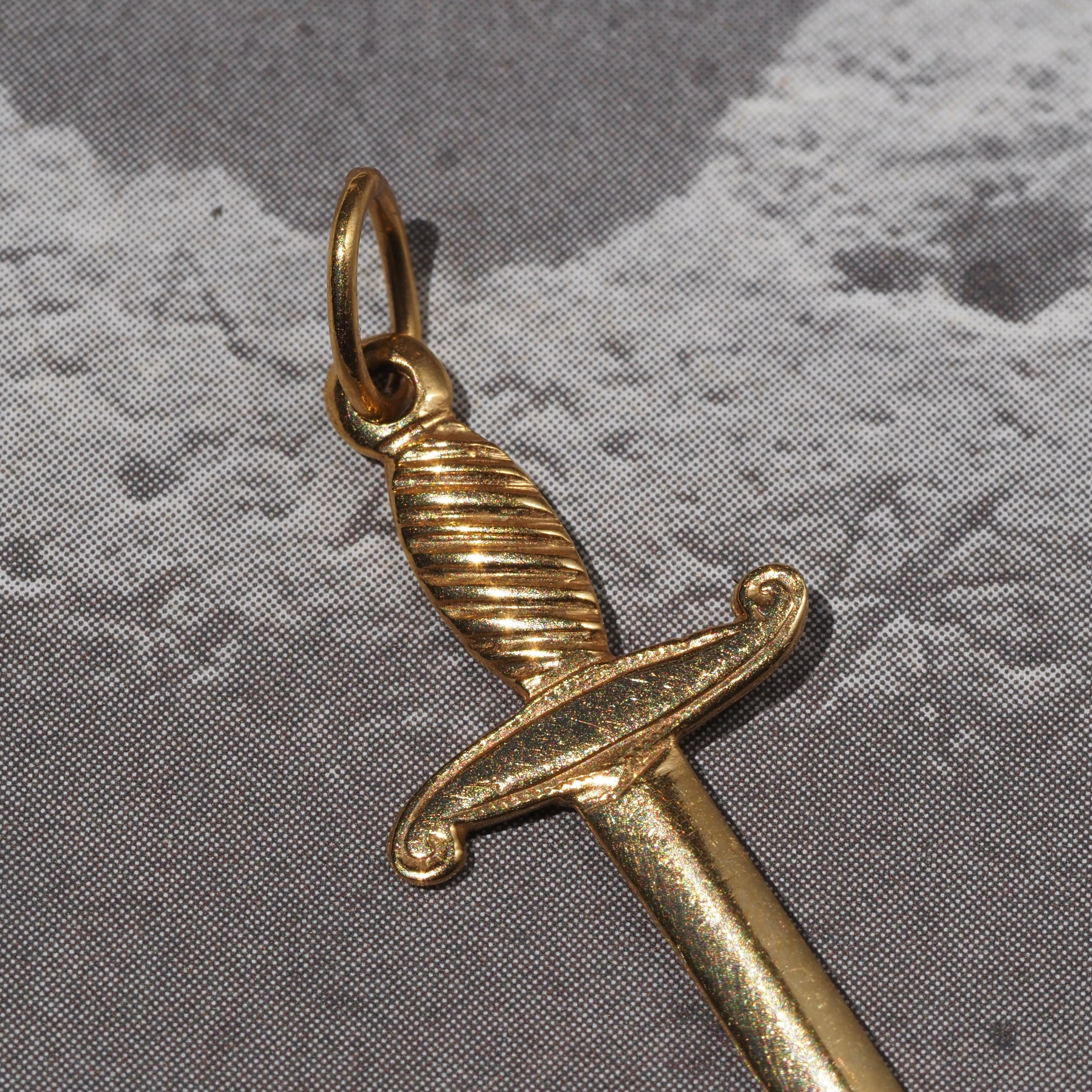 Vintage Sword 18k Gold Charm