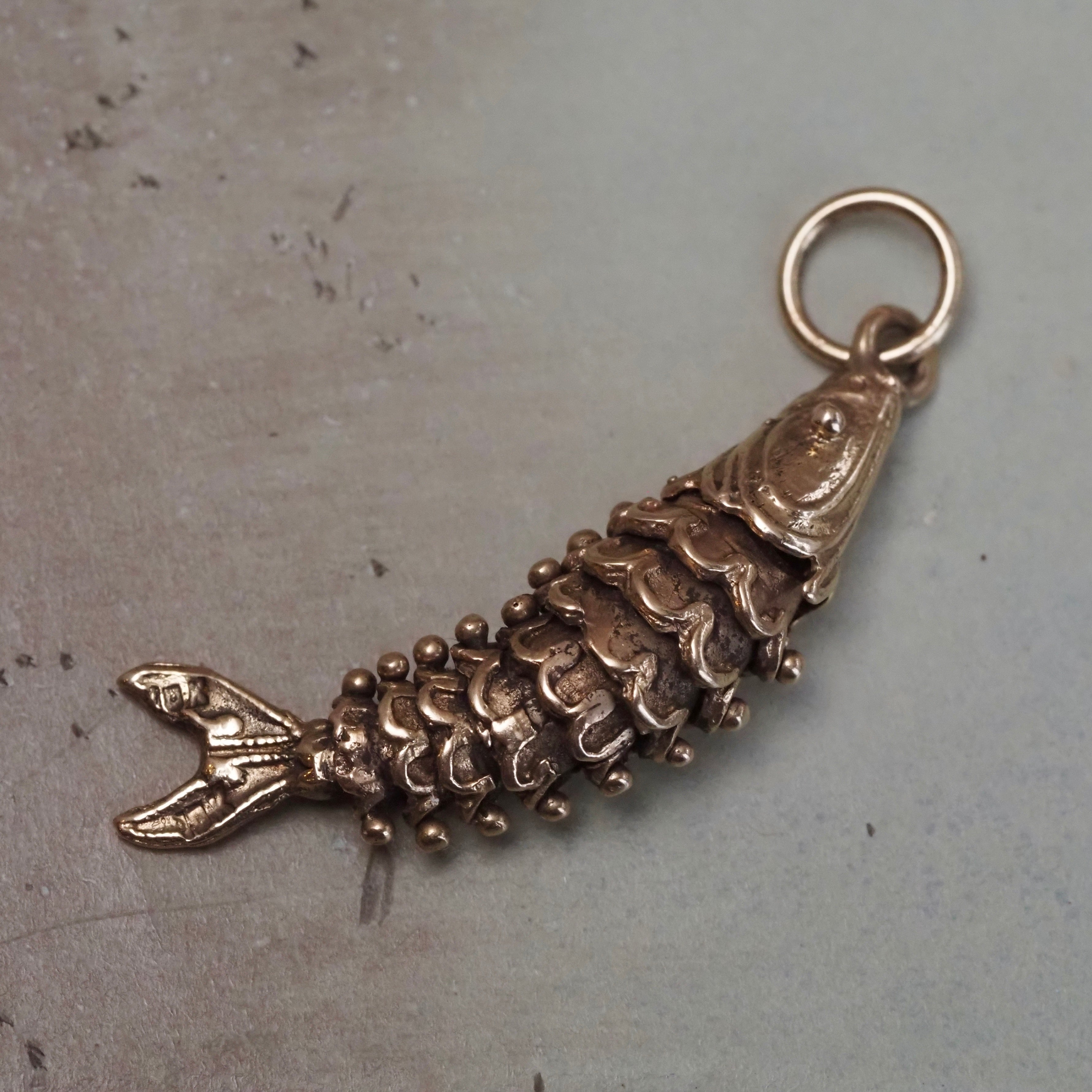 Vintage 14k Gold Articulated Fish Charm