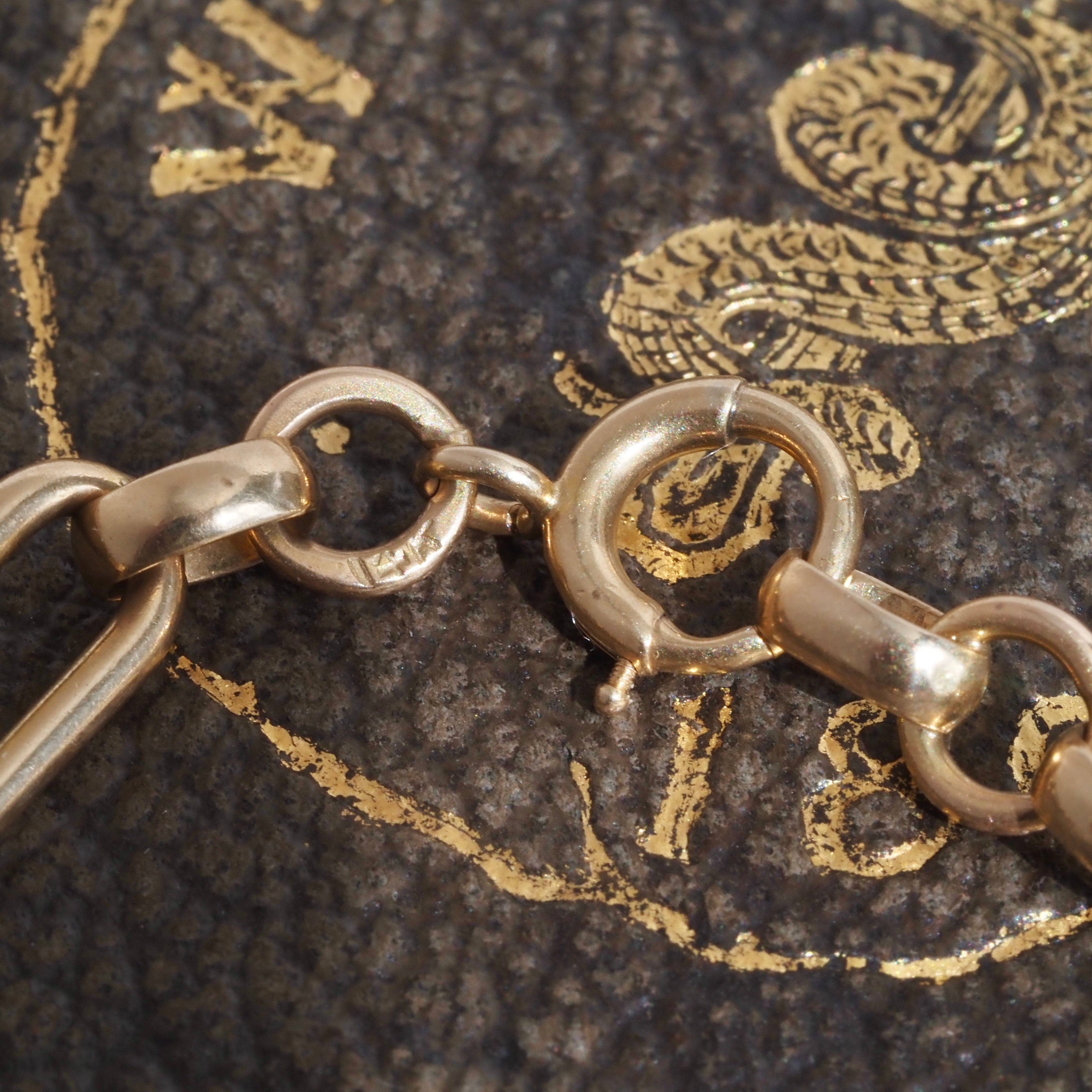 Vintage 14k Gold Bow and Trombone Link Bracelet