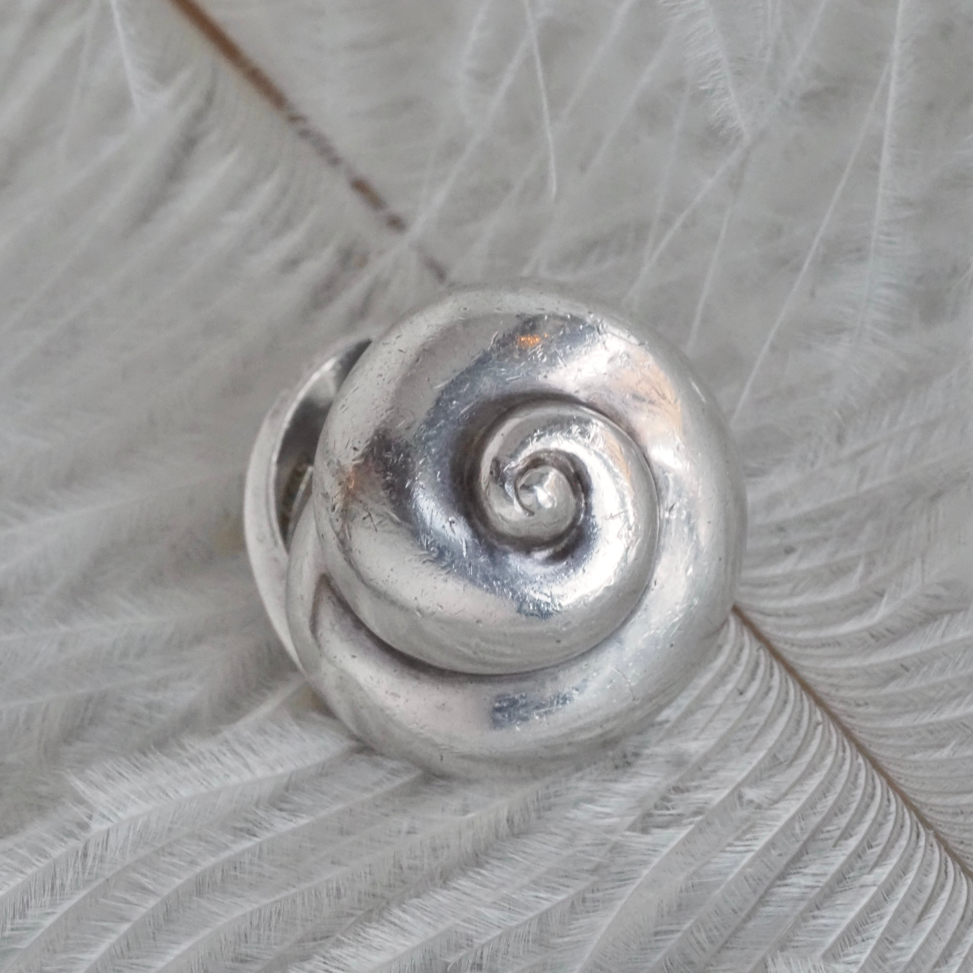 Vintage Sterling Silver Snail Shell Ring