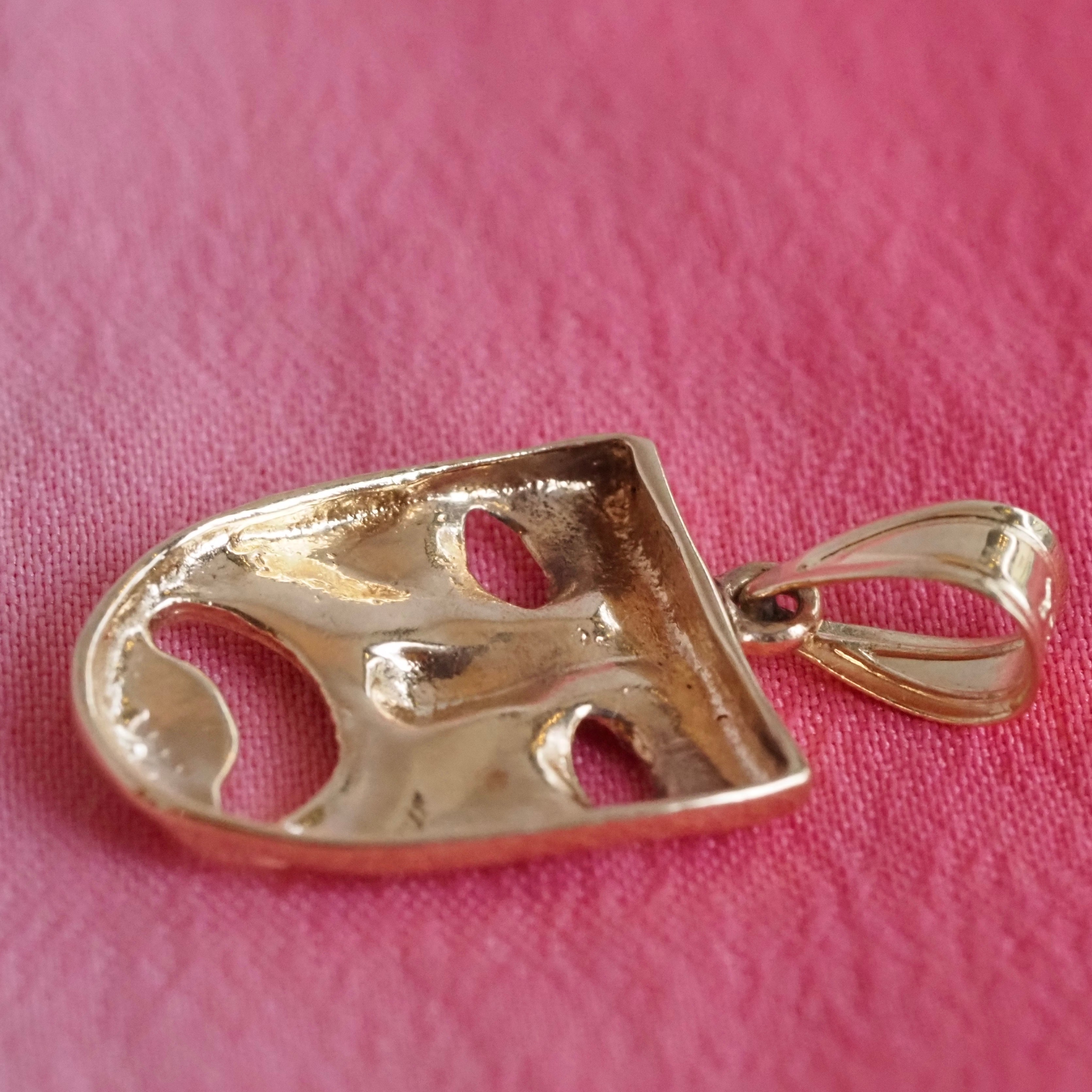 Vintage Tragedy & Comedy 14k Gold Charms