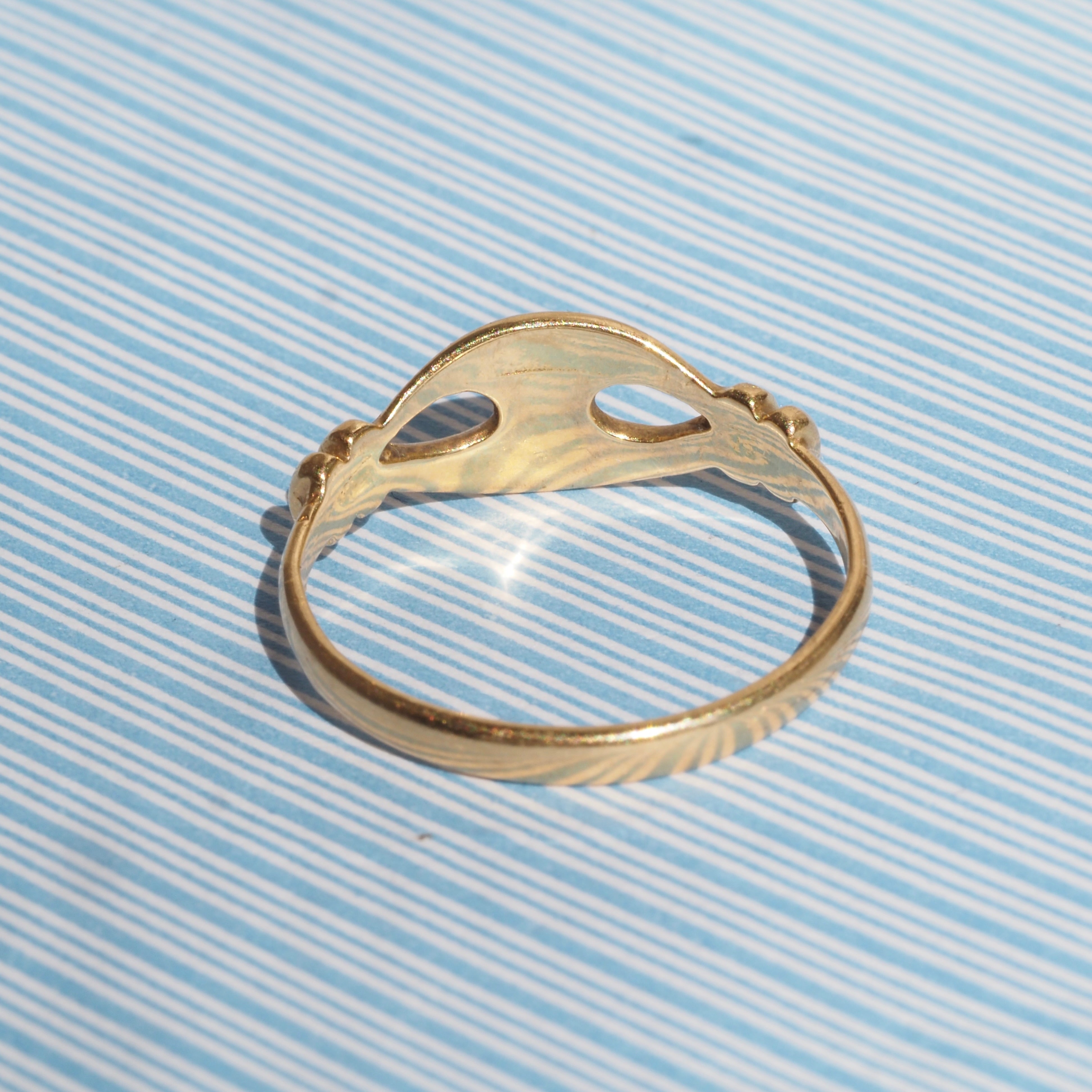 Vintage Anchor Mariner Link 18k Gold Ring