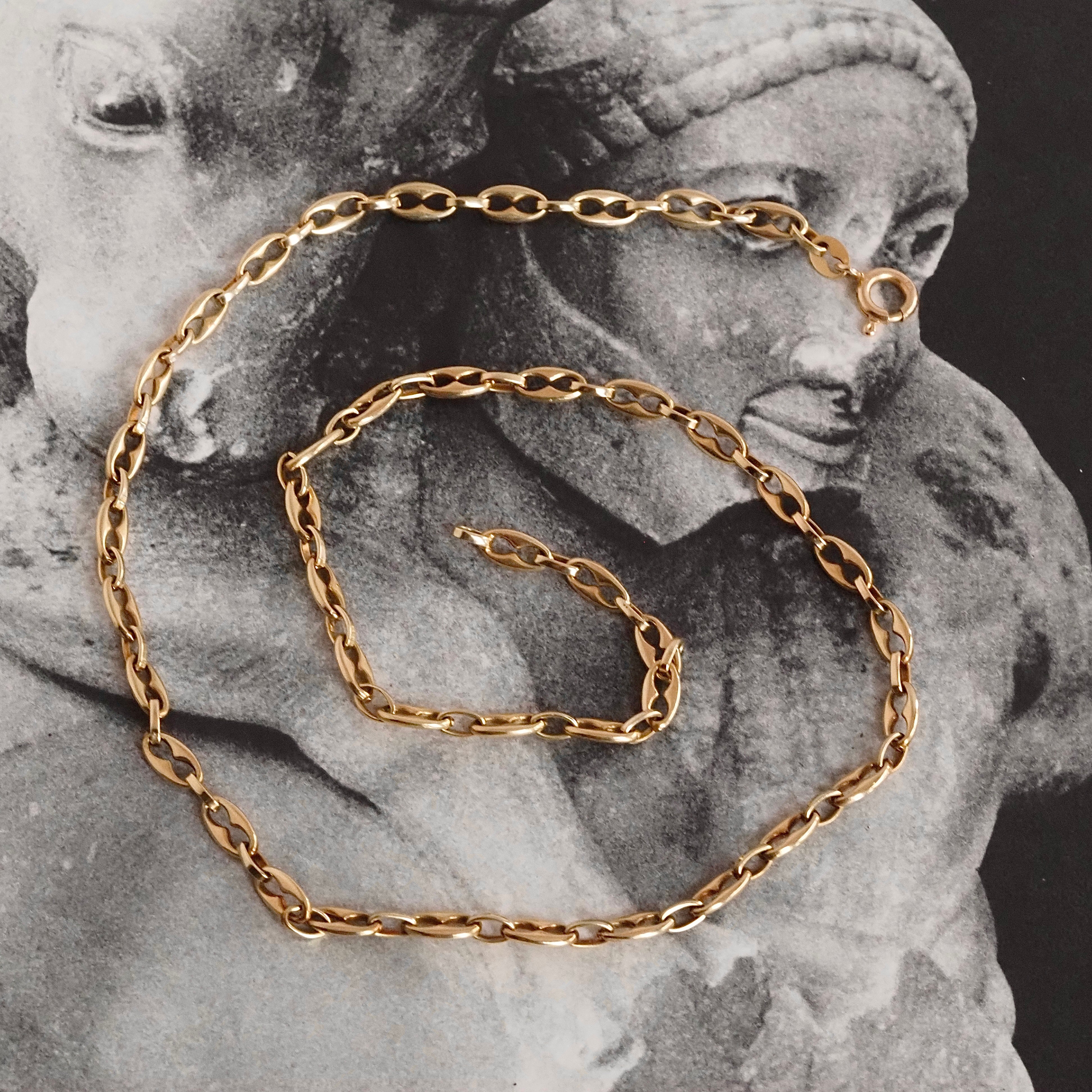 Vintage Italian Open Mariner Link Chain Necklace