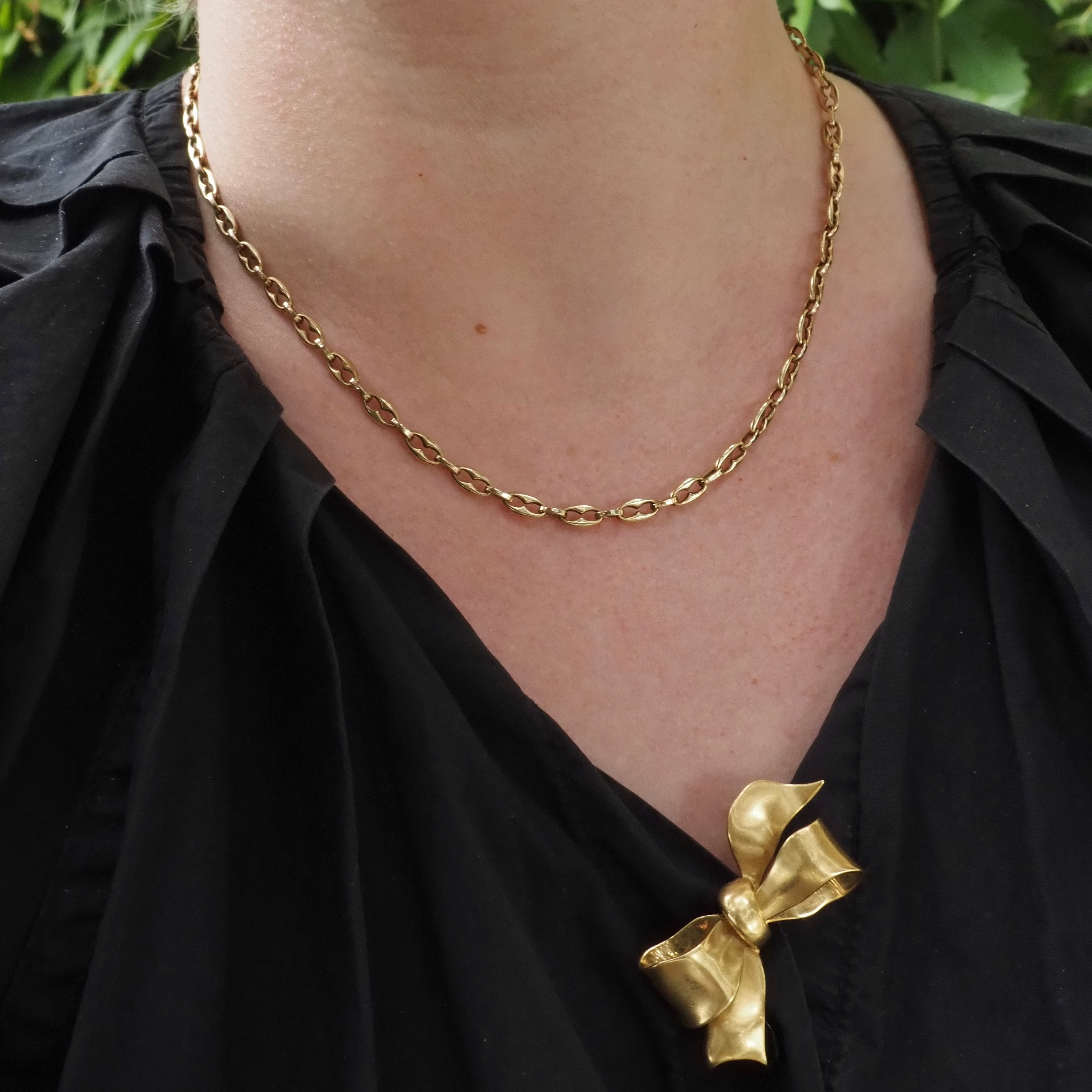 Vintage Italian Open Mariner Link Chain Necklace