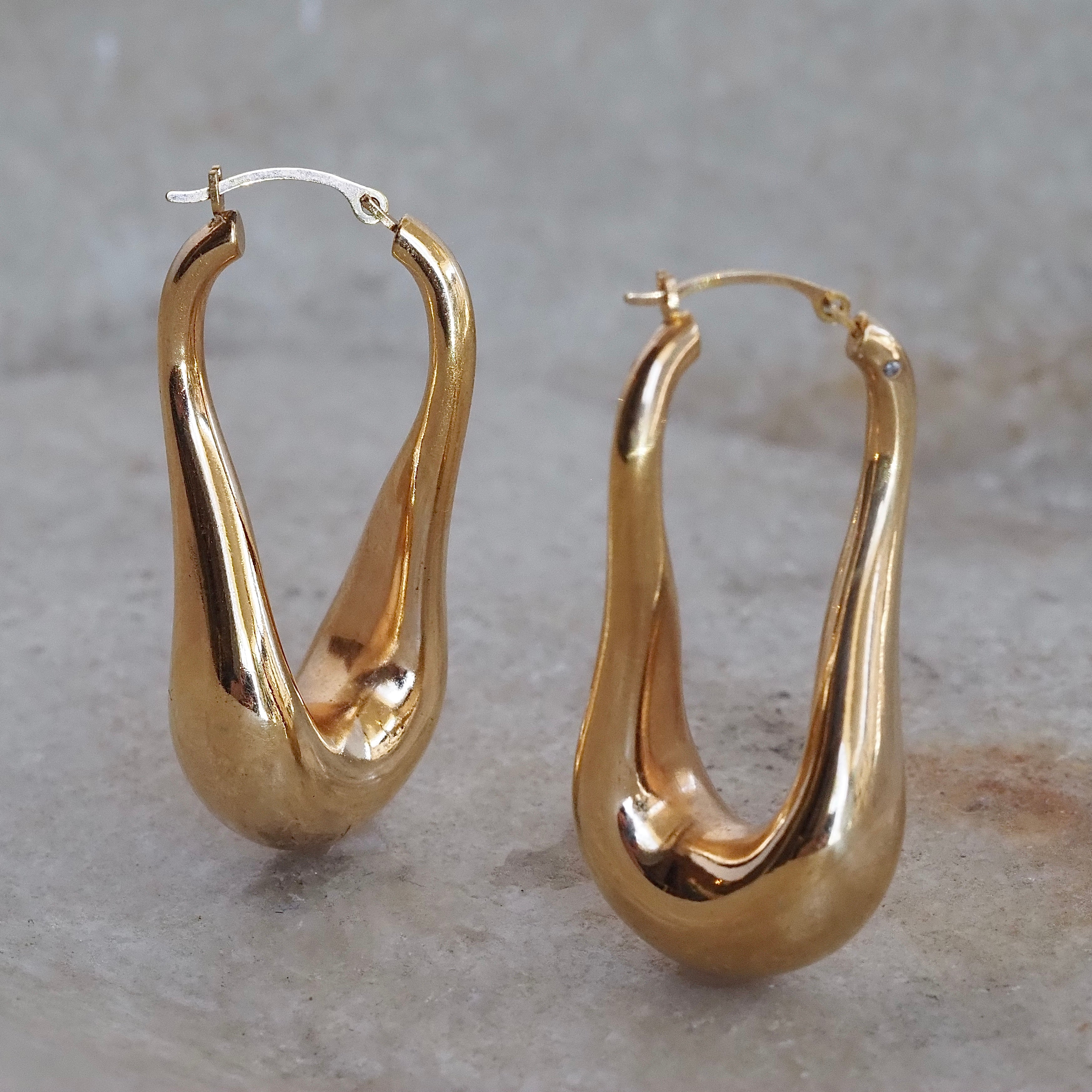 Vintage Melty 14k Gold Hoops