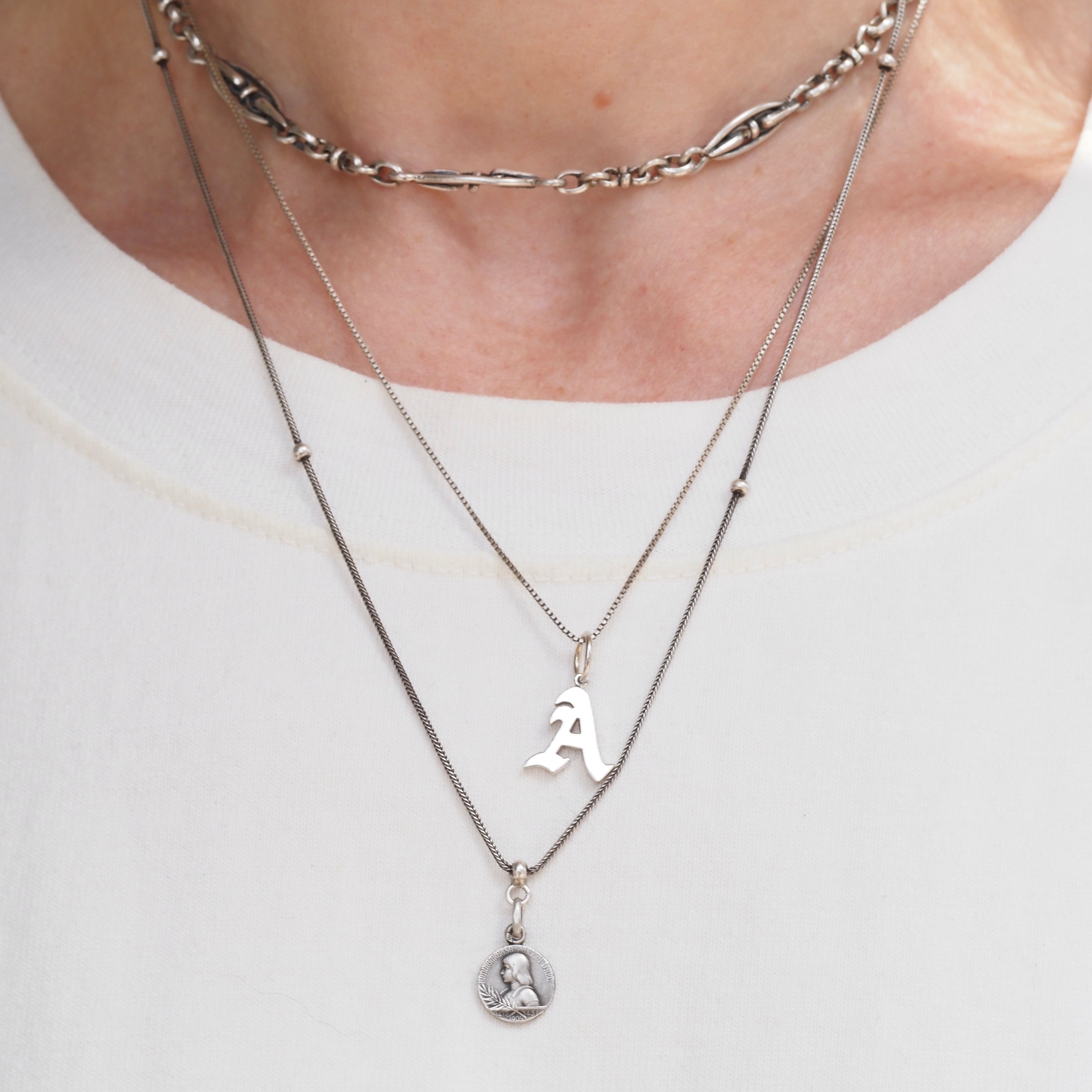 Vintage 14K White Gold "A" Initial Charm