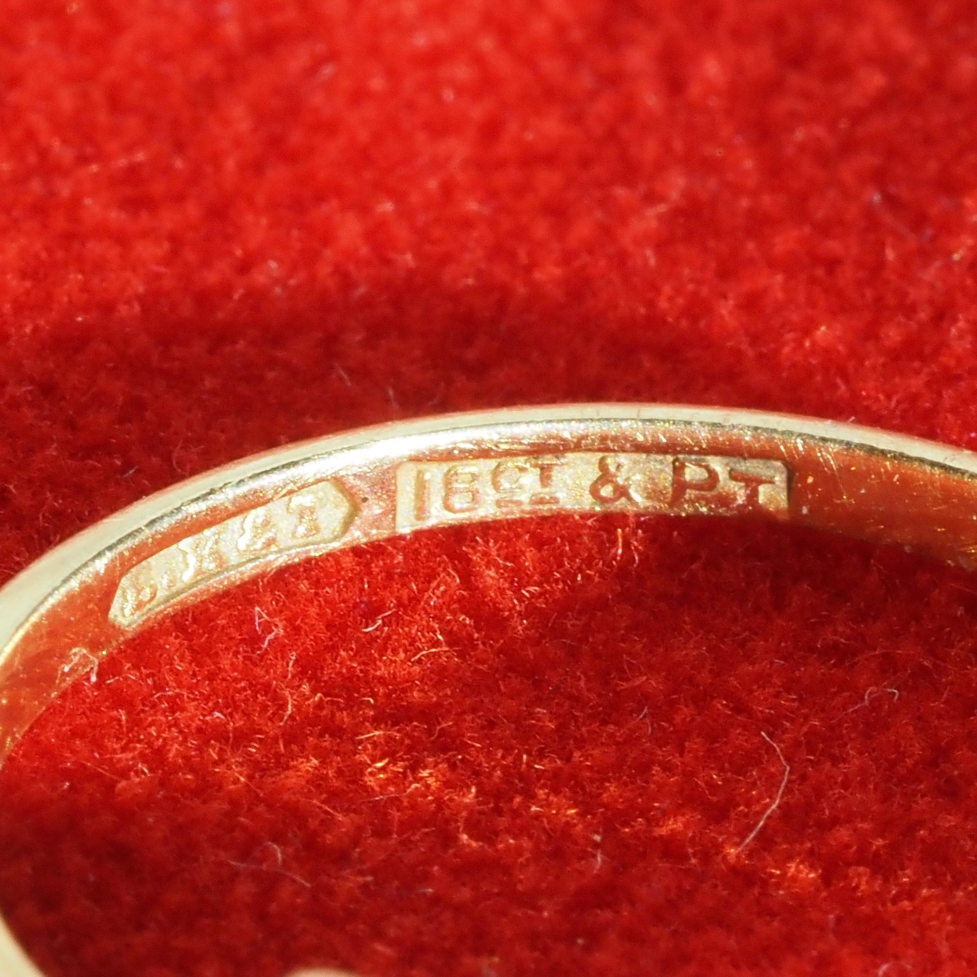 Antique Edwardian English Scalloped Square Diamond 18k Gold and Platinum Engagement Ring