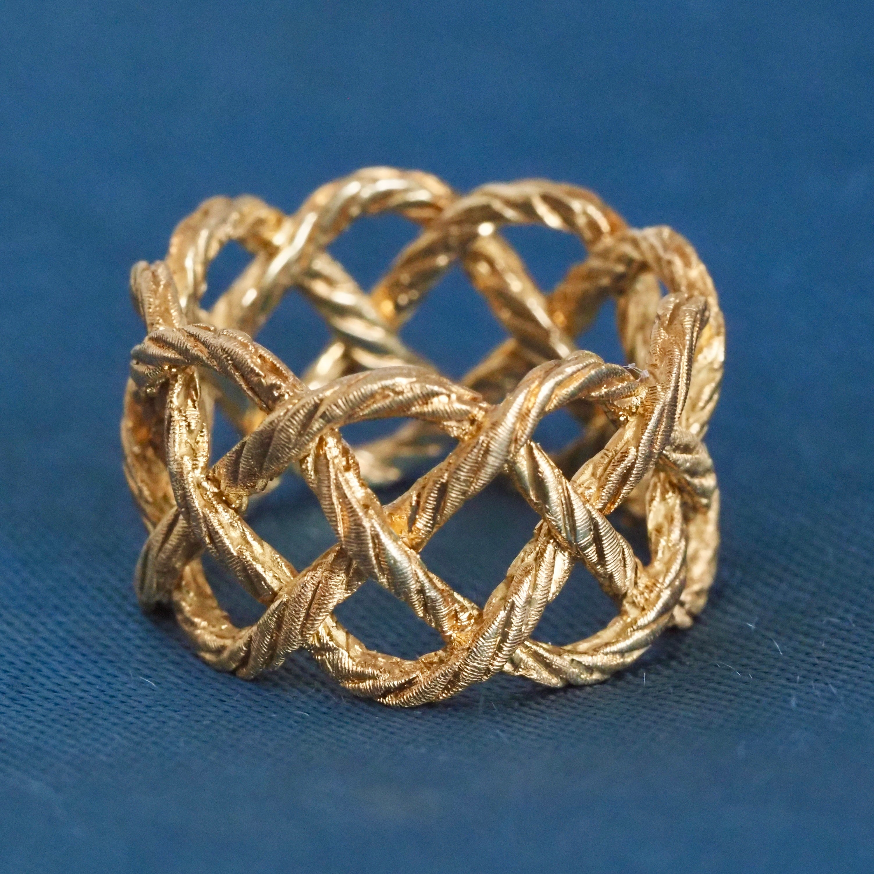Woven Lattice Rope 18k Gold Ring