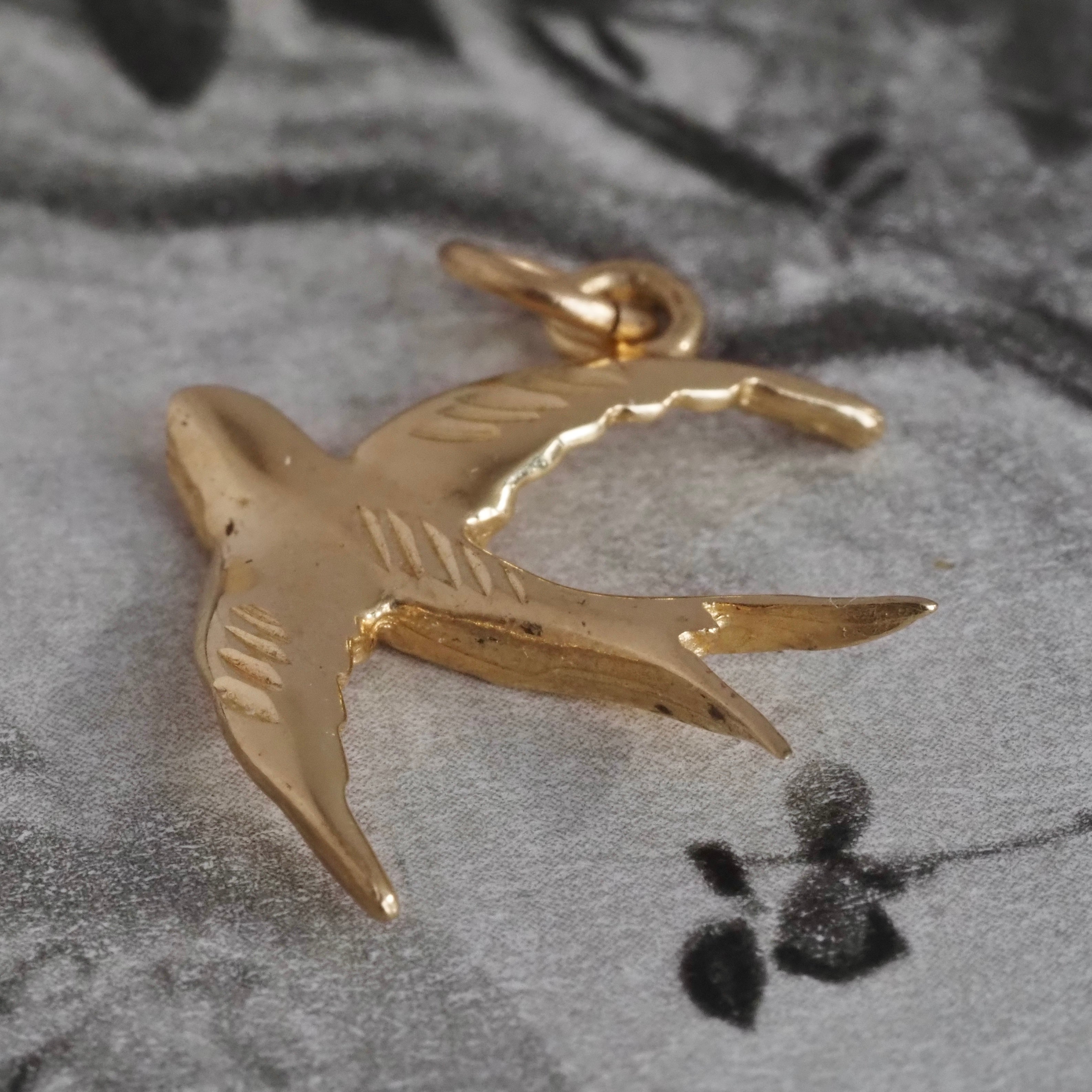 Vintage Sparrow 14k Gold Charm