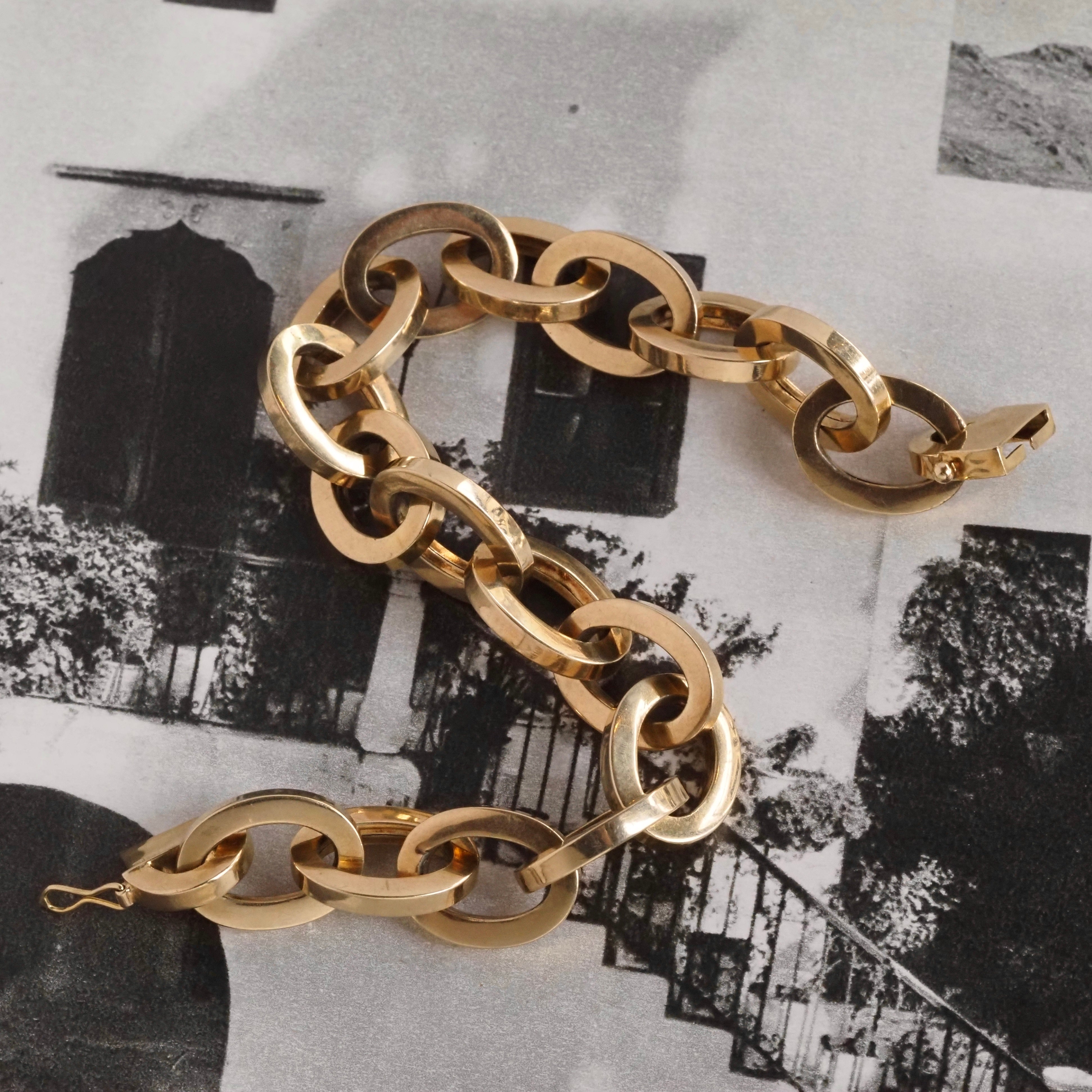Vintage 9k Gold Cable Link Bracelet