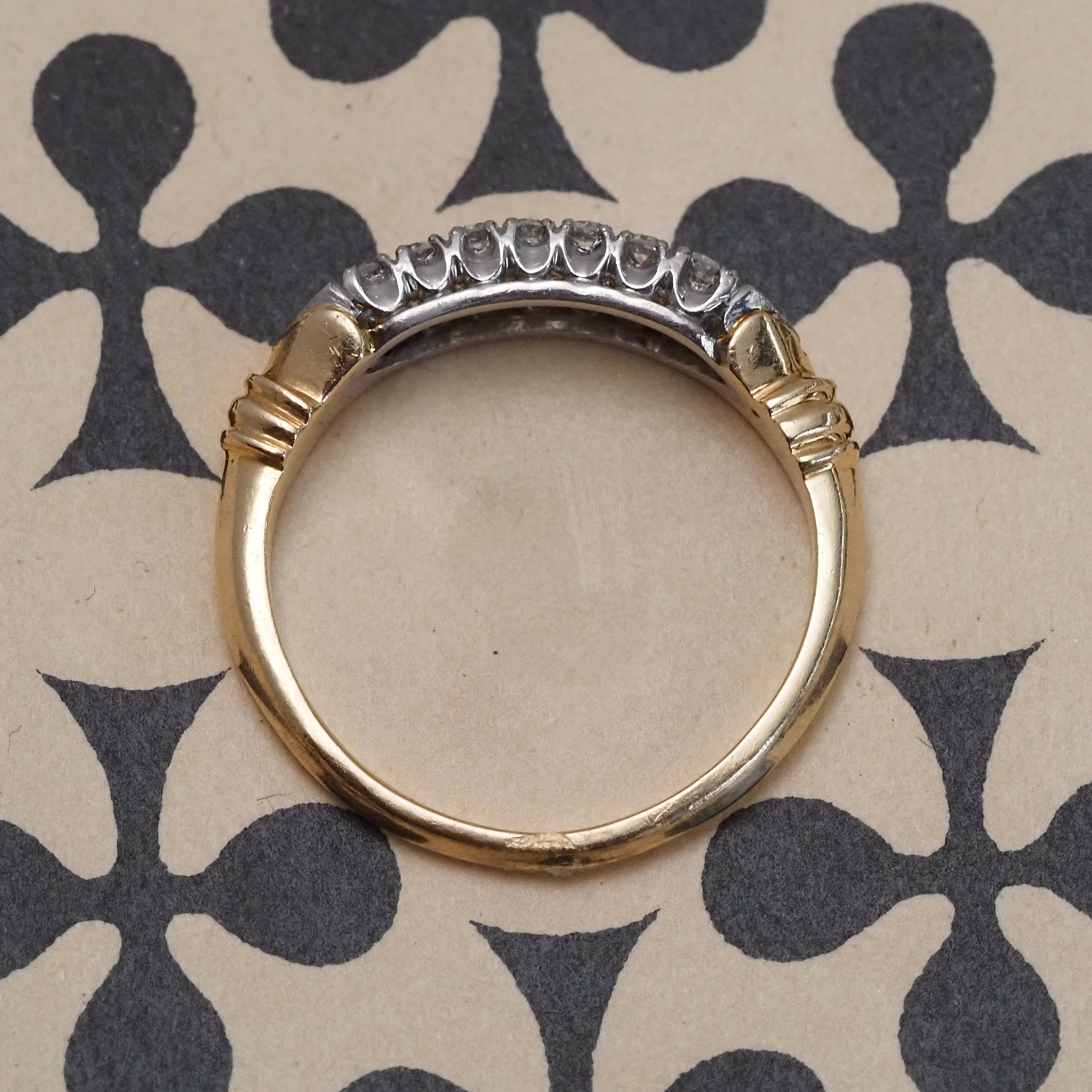 Vintage 1930s Pave Diamond 14k Gold and Platinum Ring