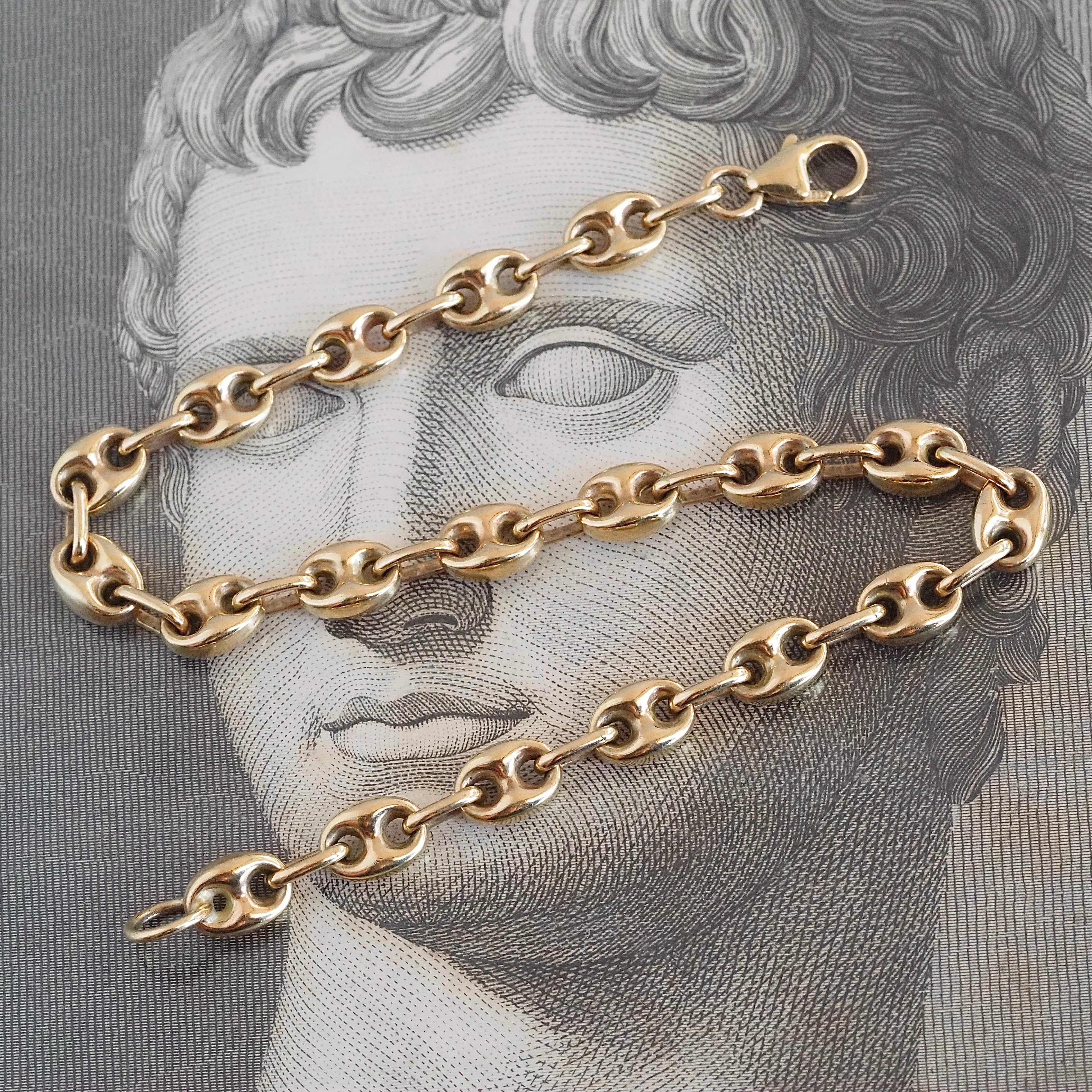 Vintage Puffy Mariner 14K Gold Bracelet
