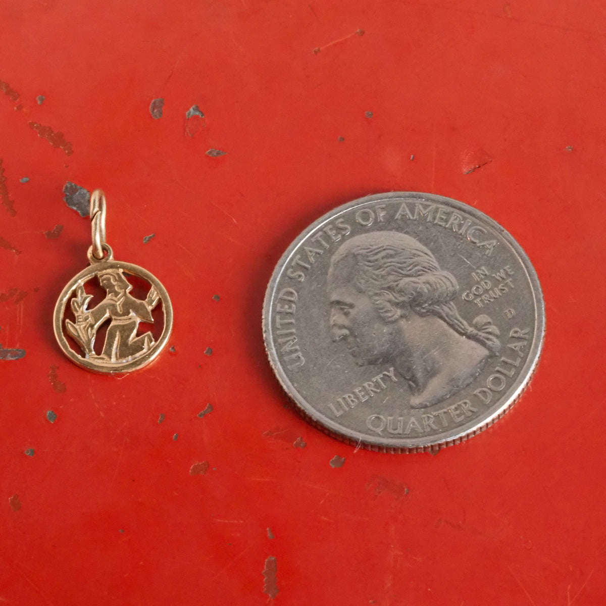 Vintage Virgo 14k Gold Pendant