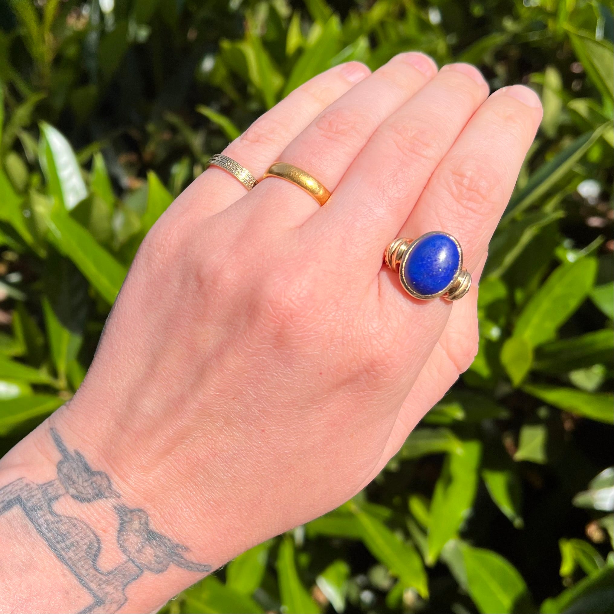 Vintage 14k Gold Lapis Ring