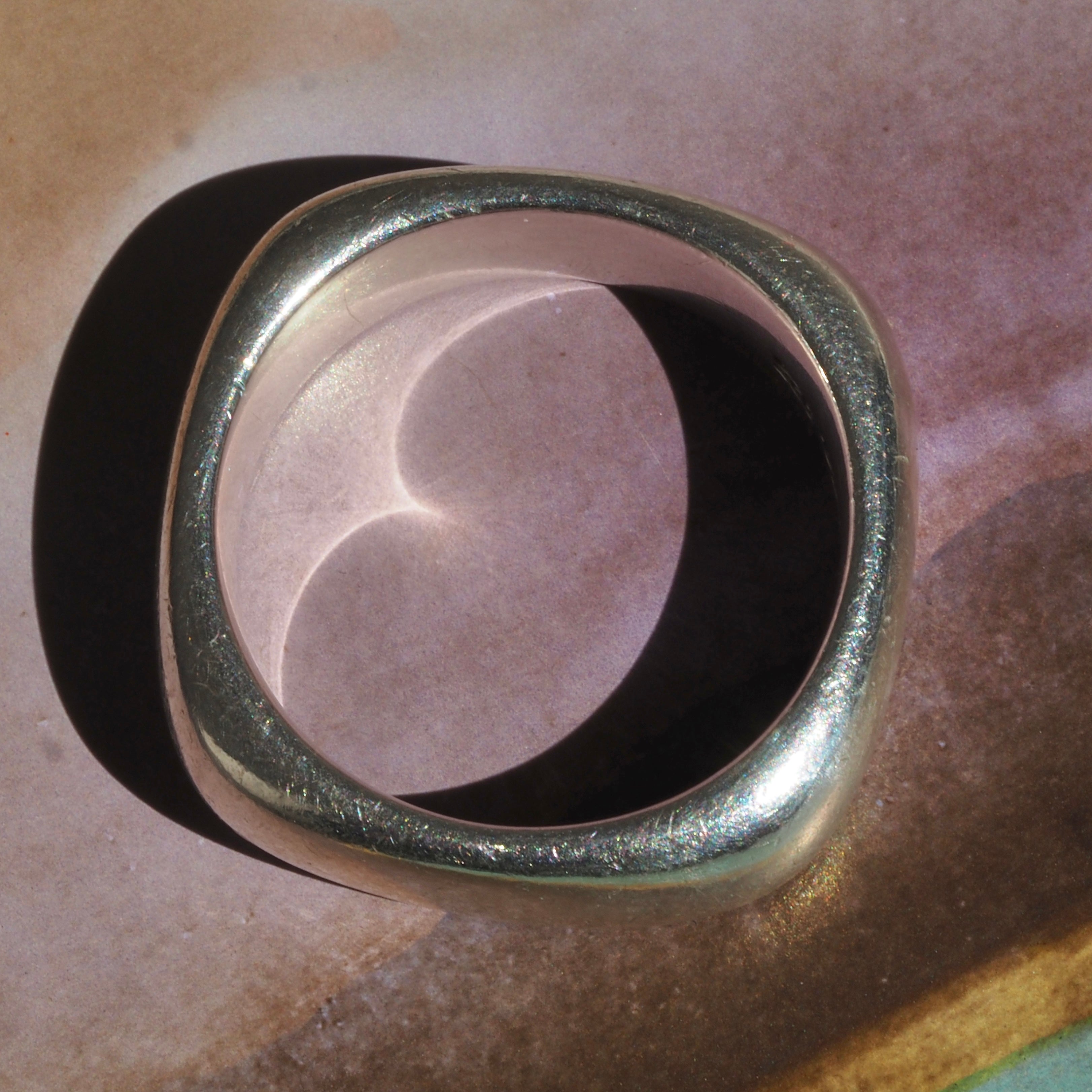 Vintage Tiffany Sterling Silver Squared Band