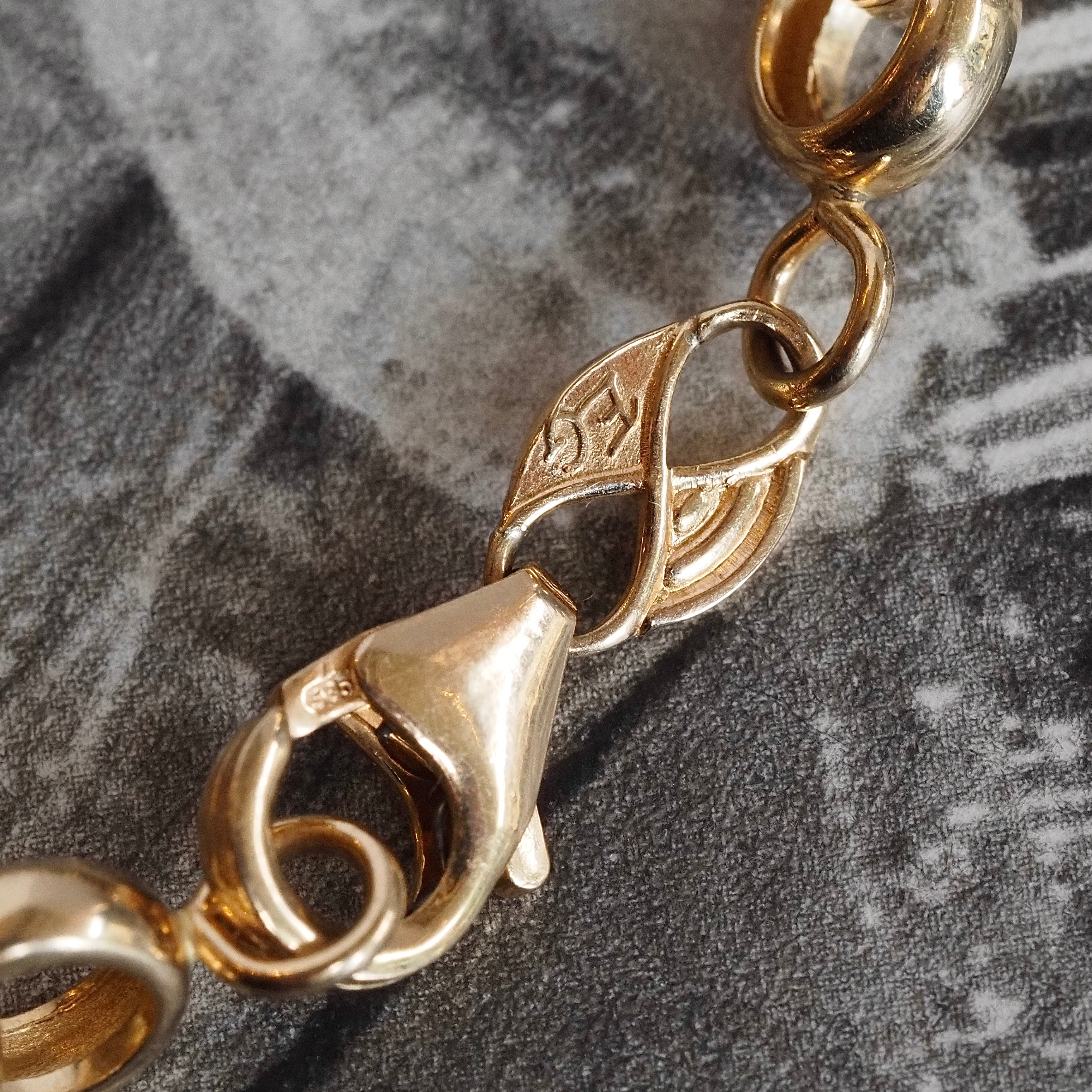 Vintage 14k Gold Rolo Chain 7.25" Bracelet