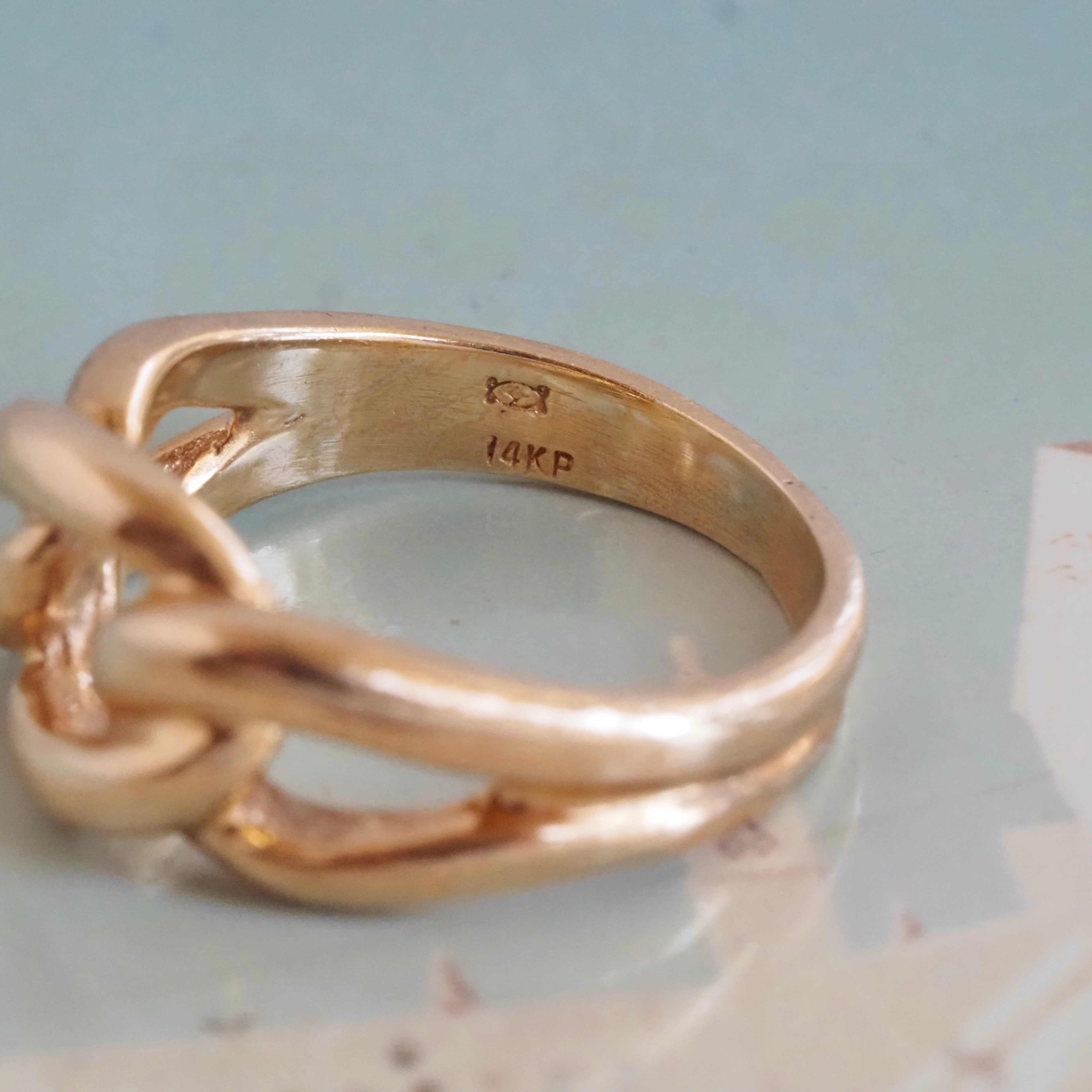 Vintage Curb Knot 14k Gold Ring