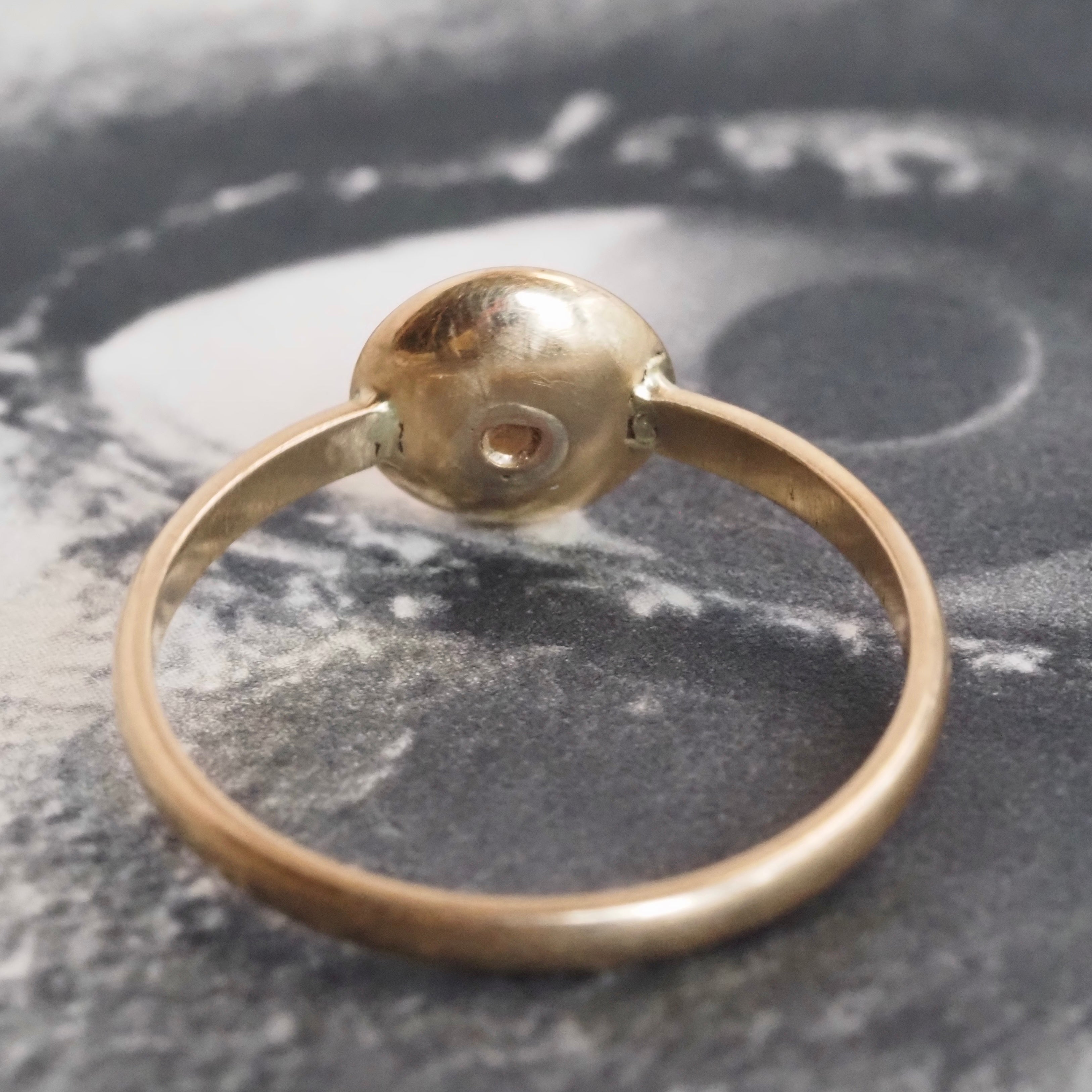 Vintage Sapphire Mother Of Pearl 14k Gold Ring