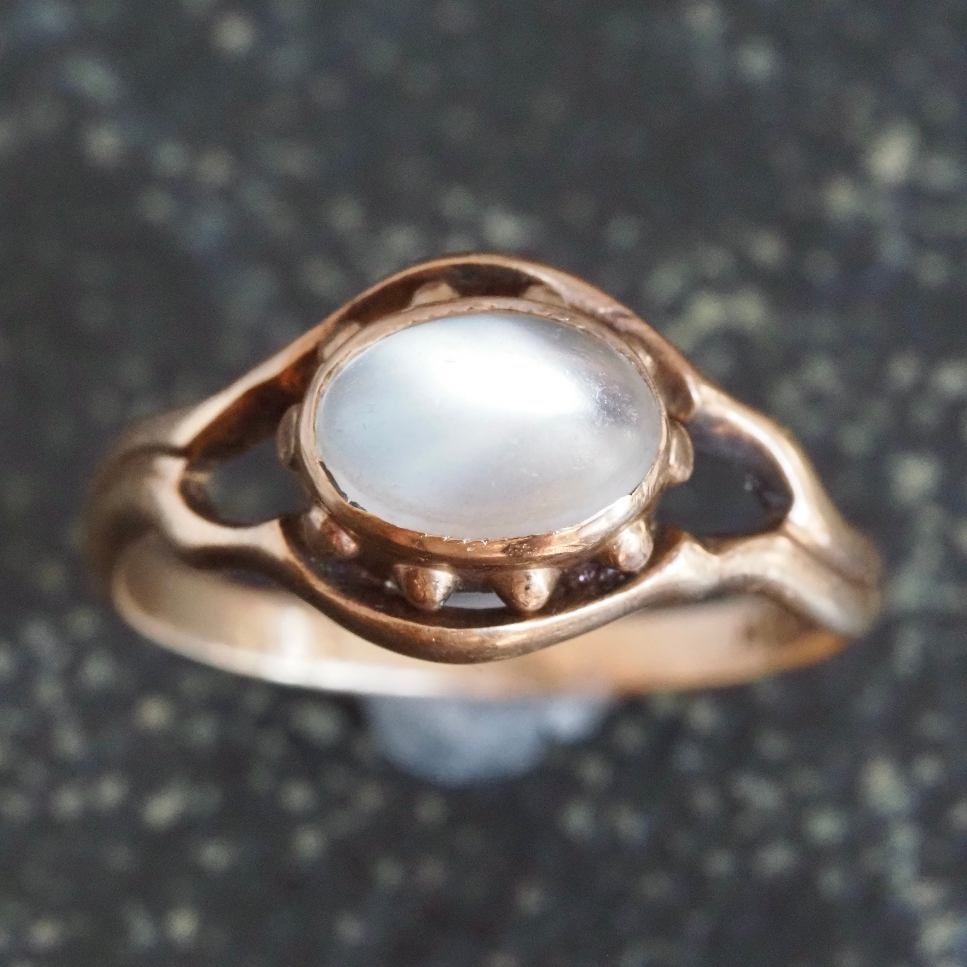 Antique Moonstone 10k Gold Ring