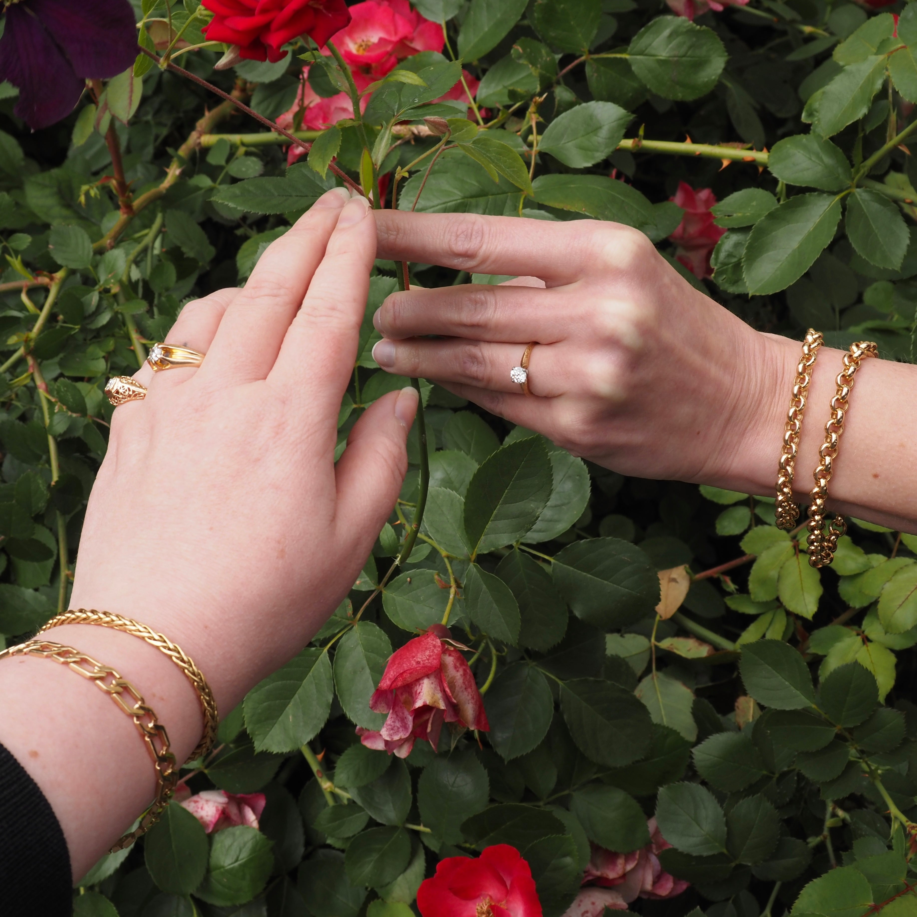 Vintage 14k Gold Rolo Chain 8" Bracelet