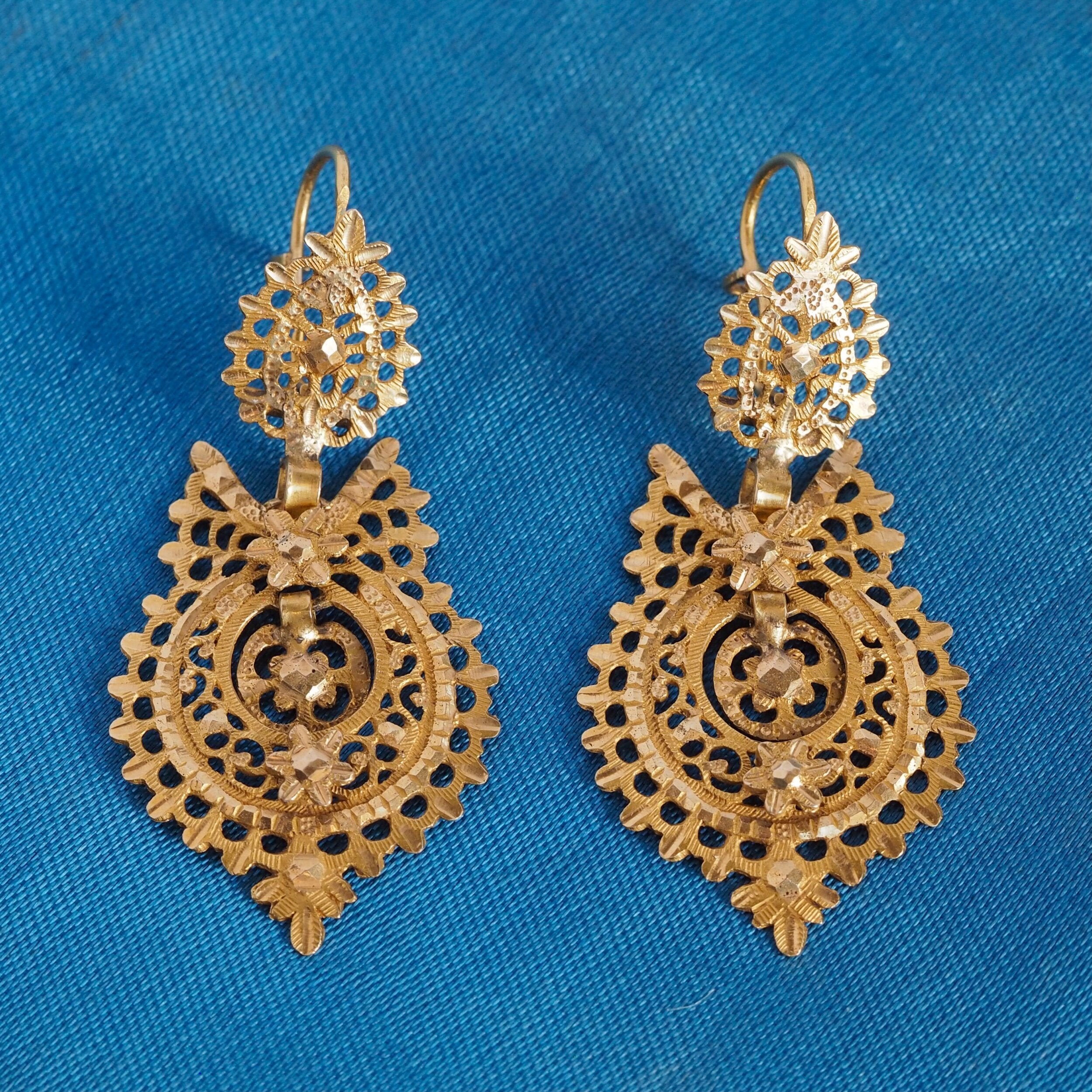 Antique 1800's Queen Earrings from Viana, Portugal