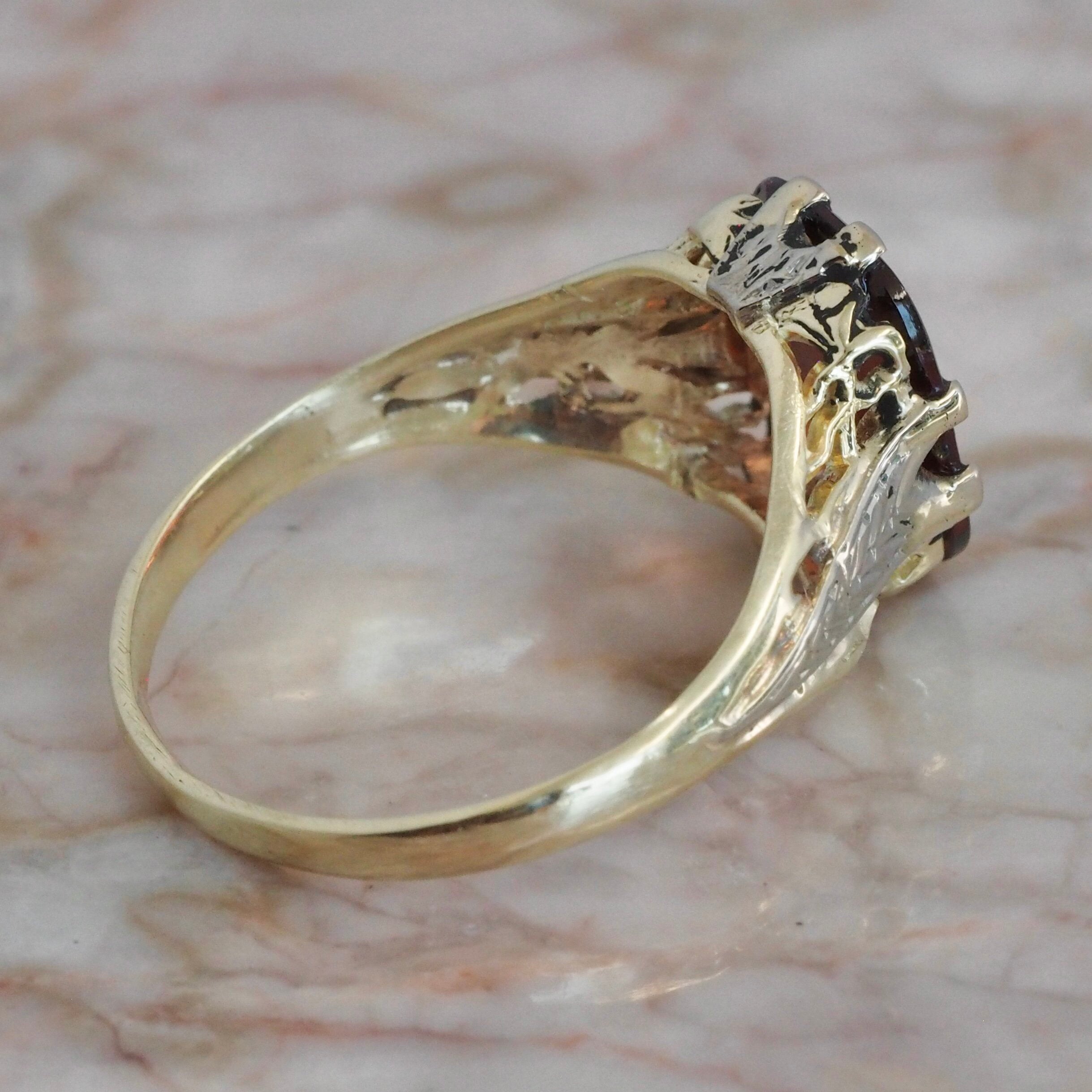 Antique Art Deco 14k Gold Madeira Citrine Ring