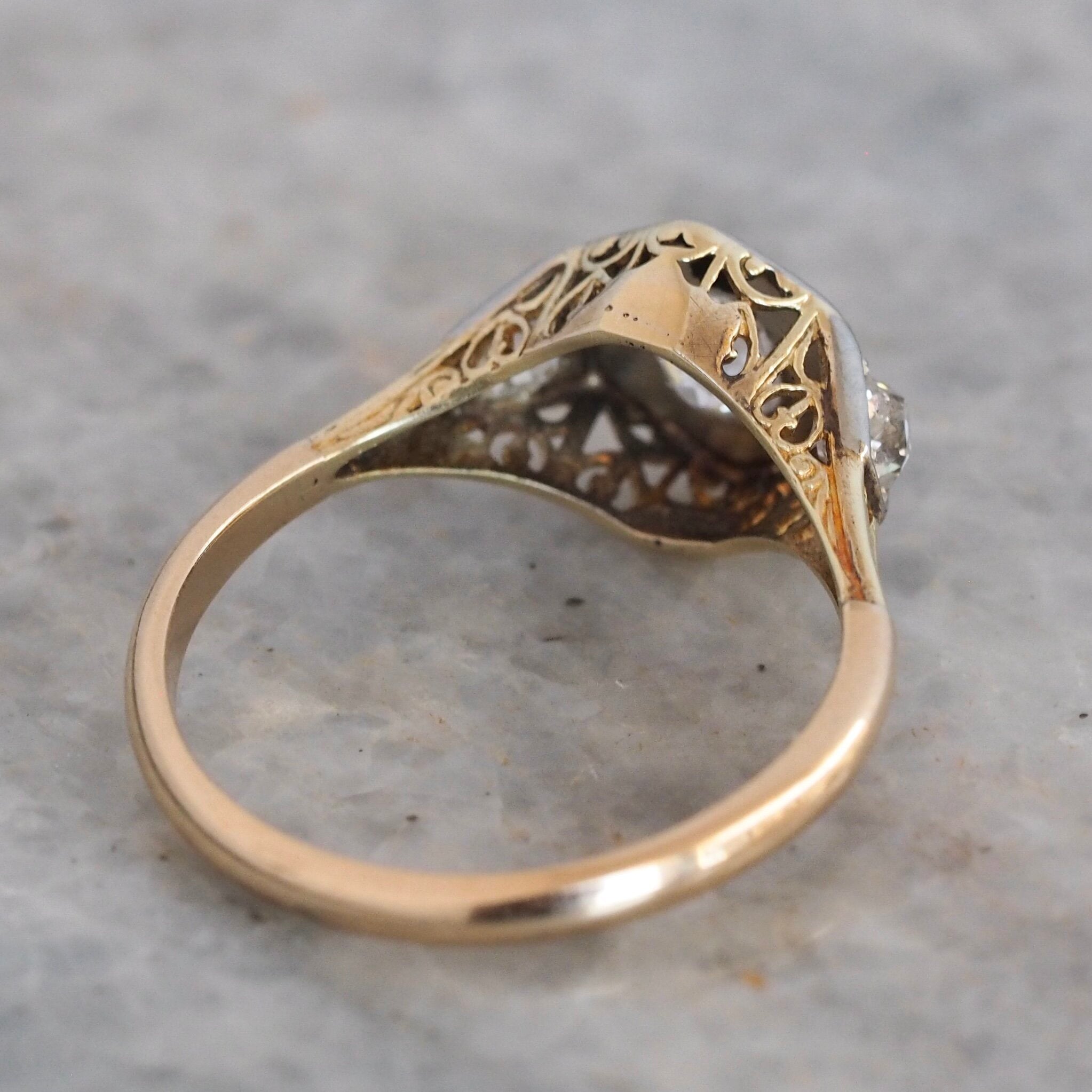 Art Deco Old European .71ct Solitaire Diamond Engagement Ring Platinum –  Bavier Brook Antique Jewelry