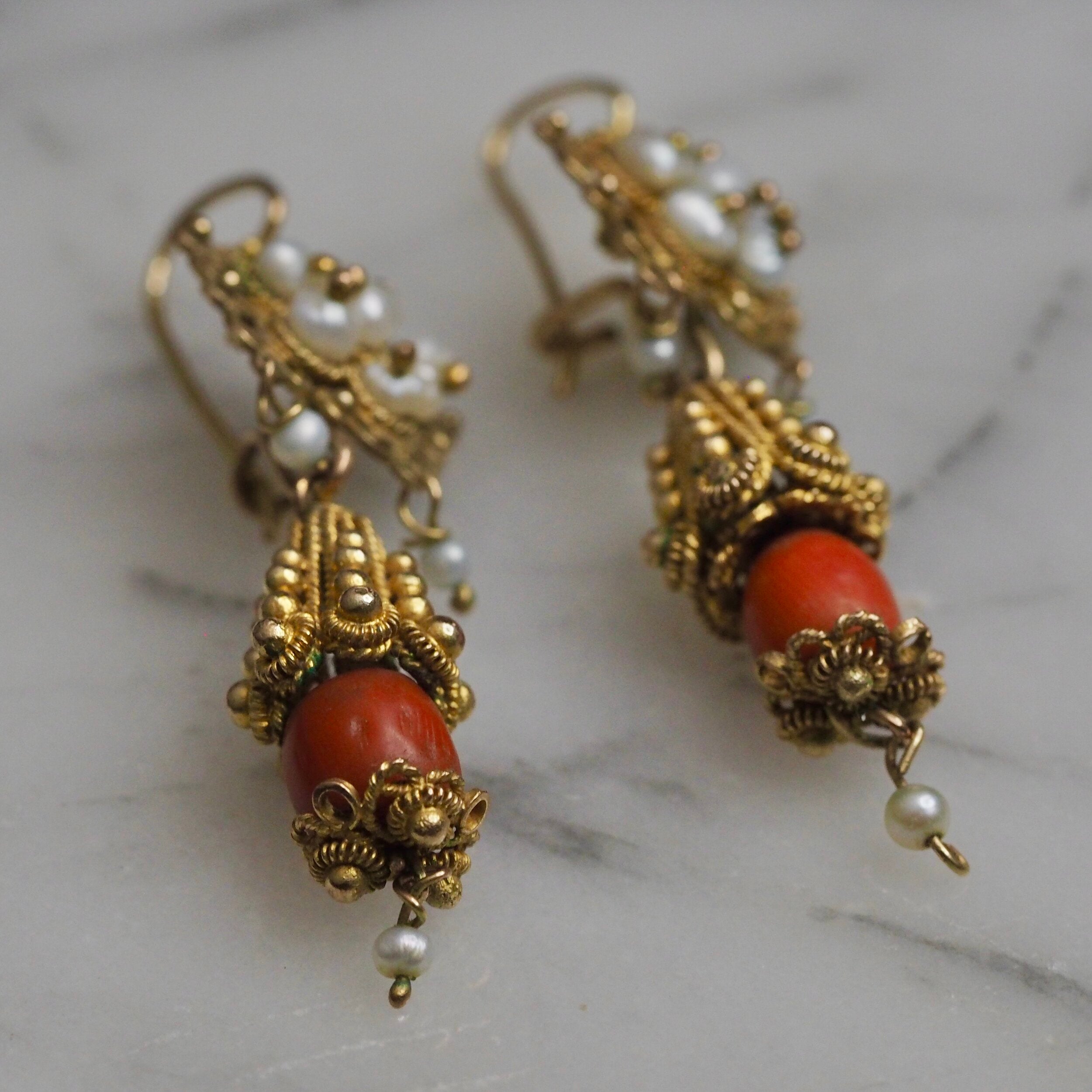 Fine Antique Etruscan Revival Coral Earrings – Fetheray