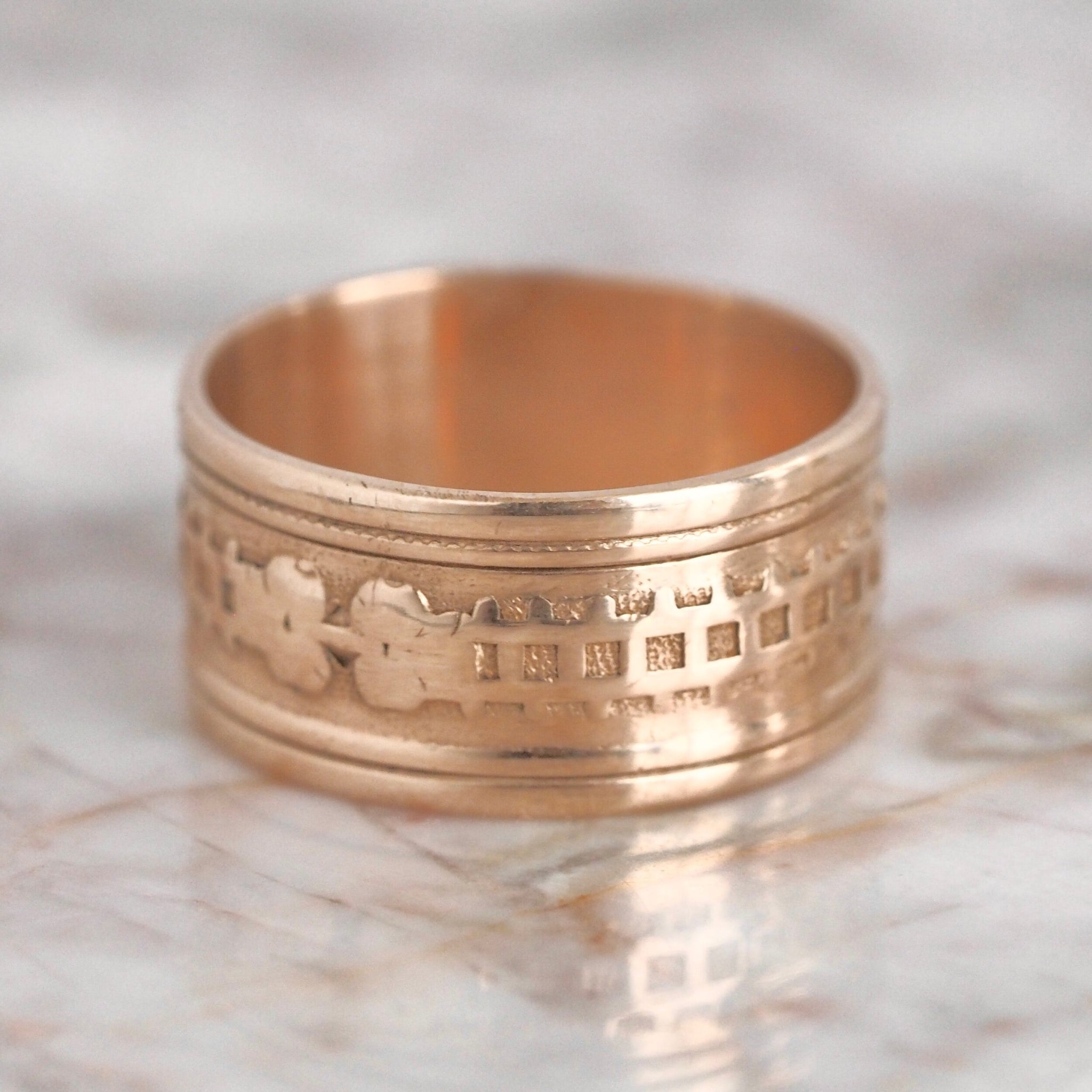 10KT Yellow Gold + White Rhodium The Last Supper Cigar Band Ring – LSJ