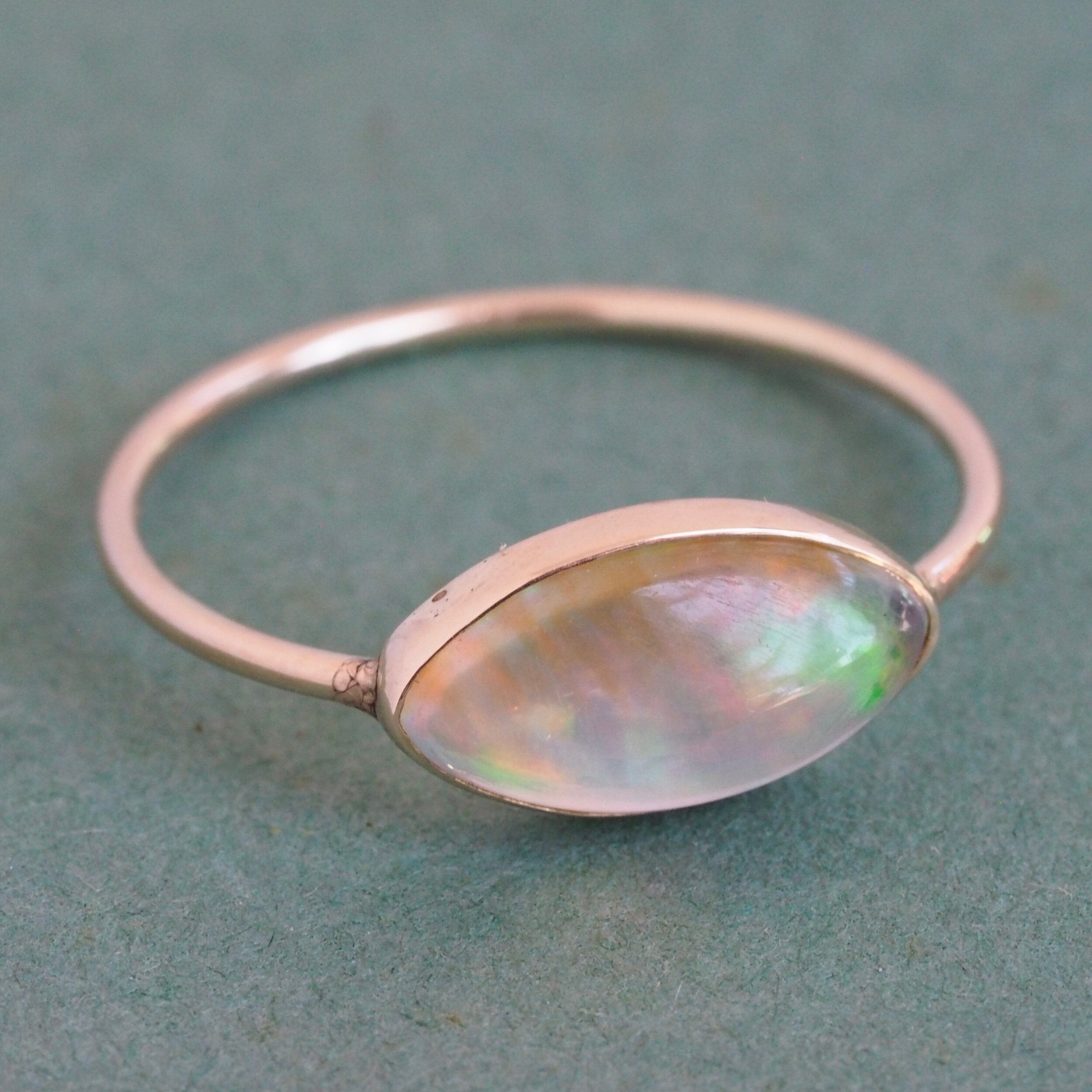 Antique Victorian 14k Gold Jelly Opal Ring