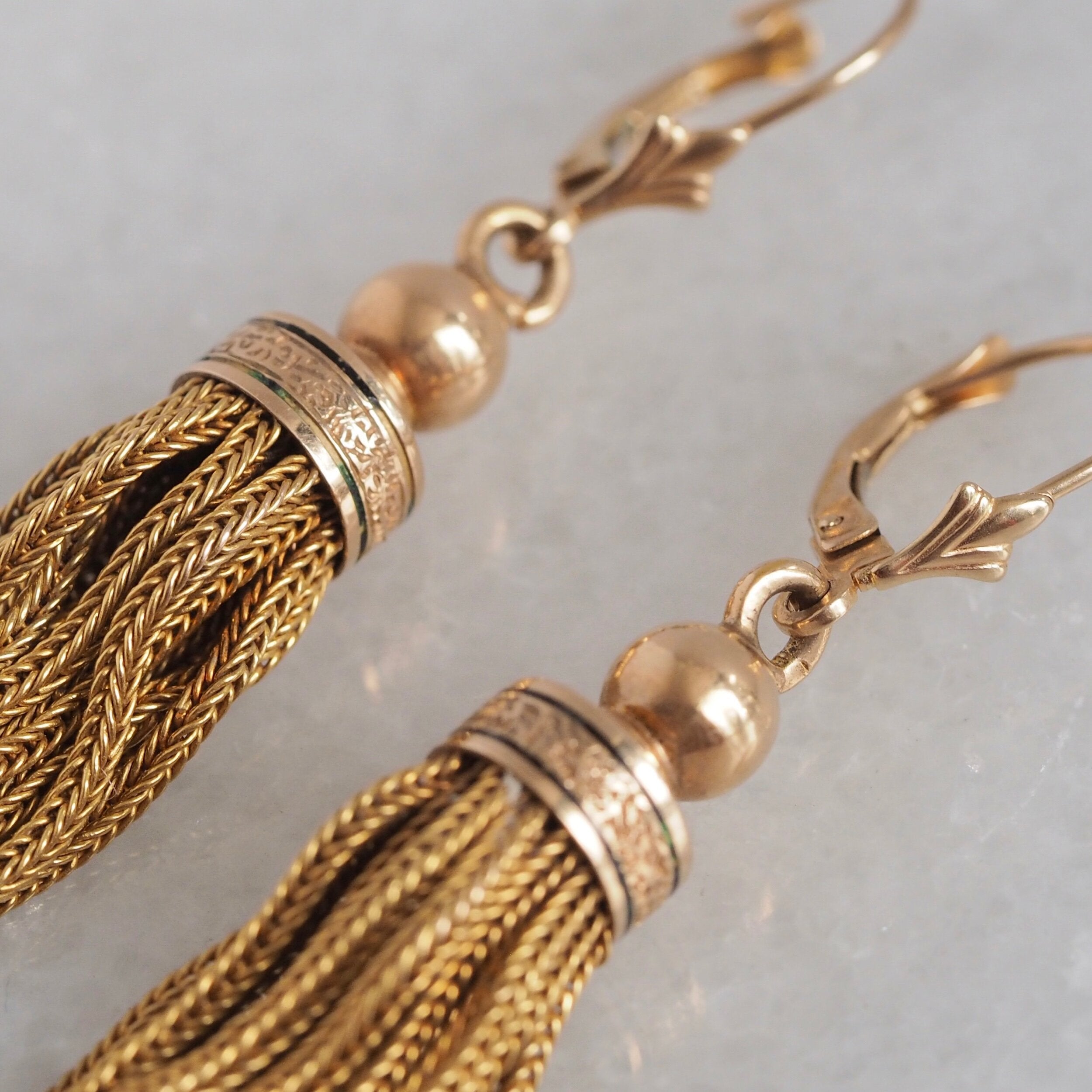 Antique Victorian 14k Gold Tassel Earrings