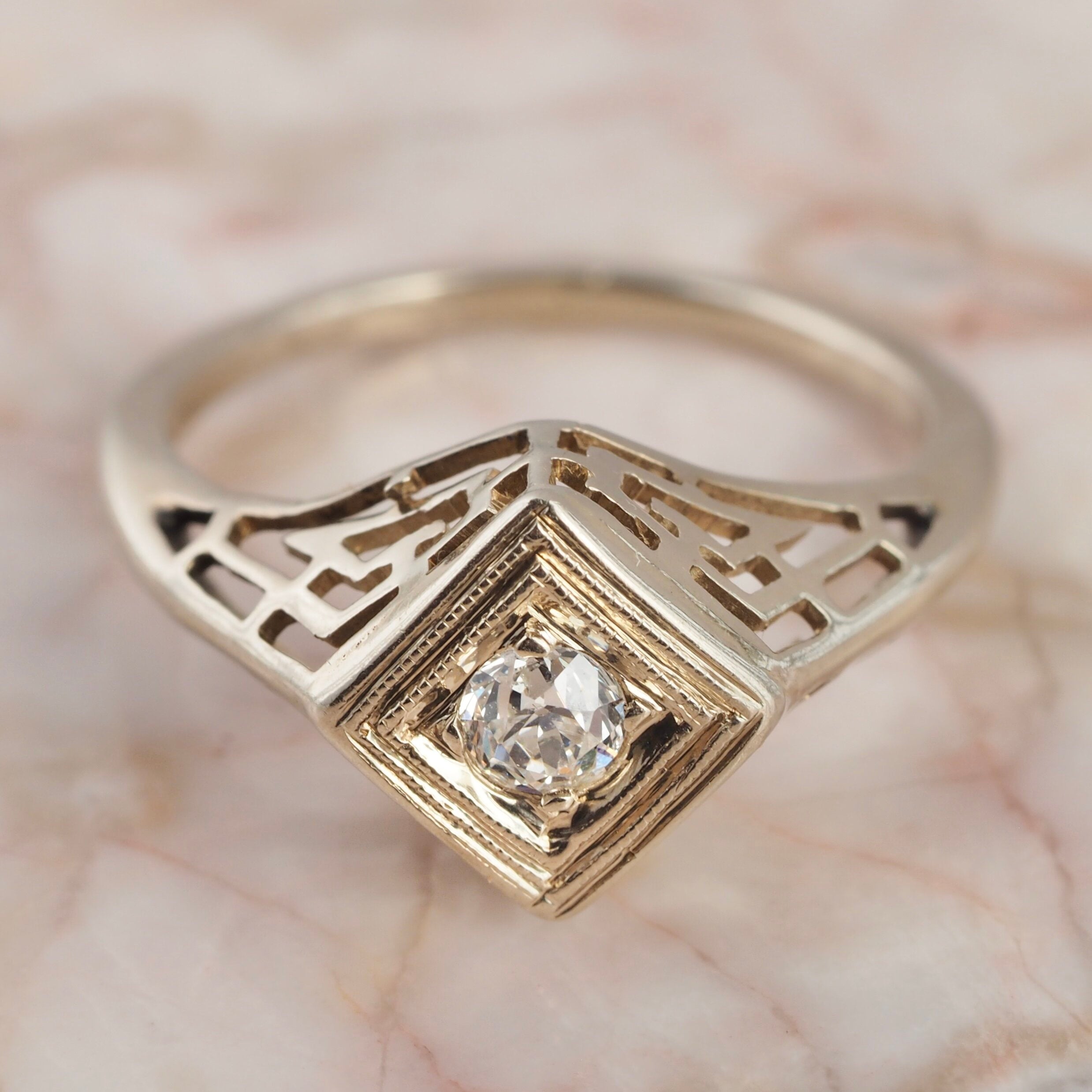 Art Deco Heart Engagement Ring – Stacey Fay Designs