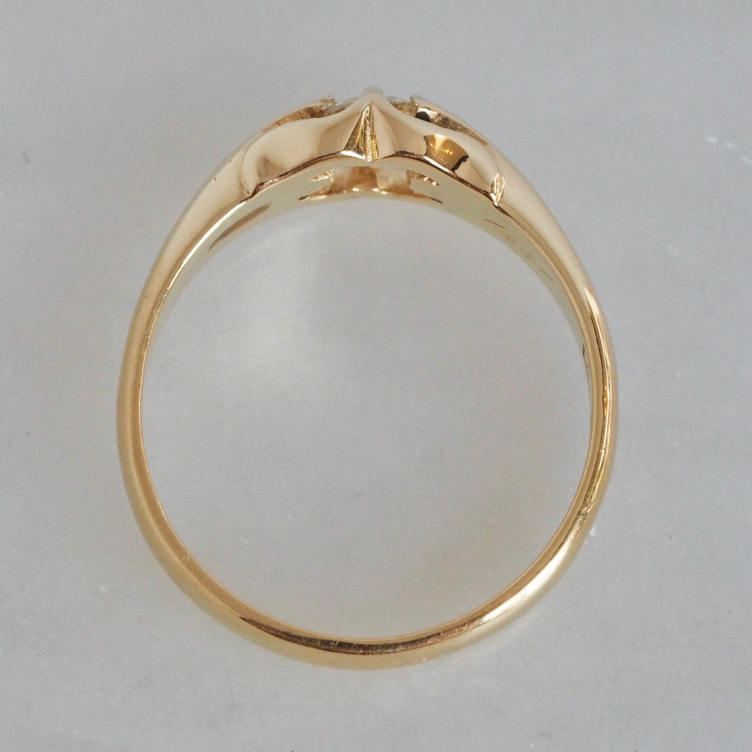 Art Nouveau 18k Gold Old European Cut Diamond Ring