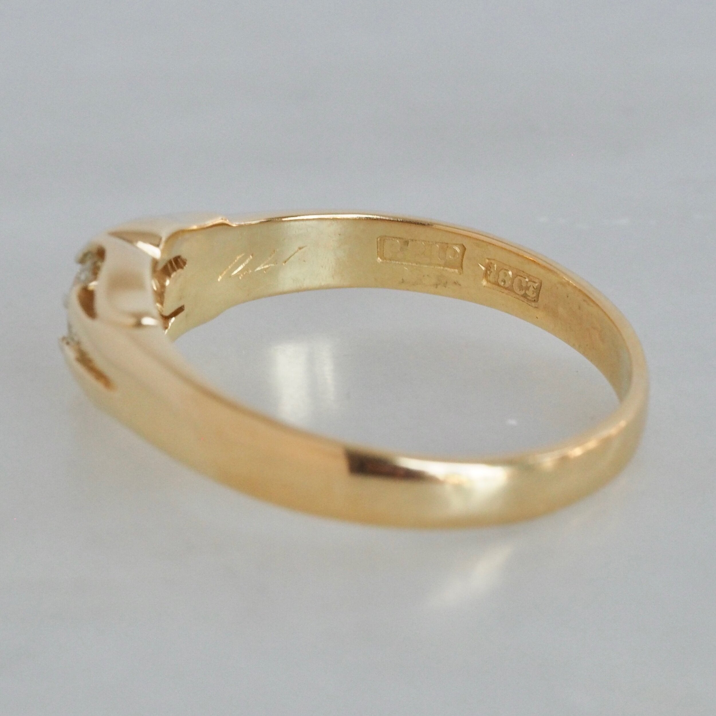 Art Nouveau 18k Gold Old European Cut Diamond Ring