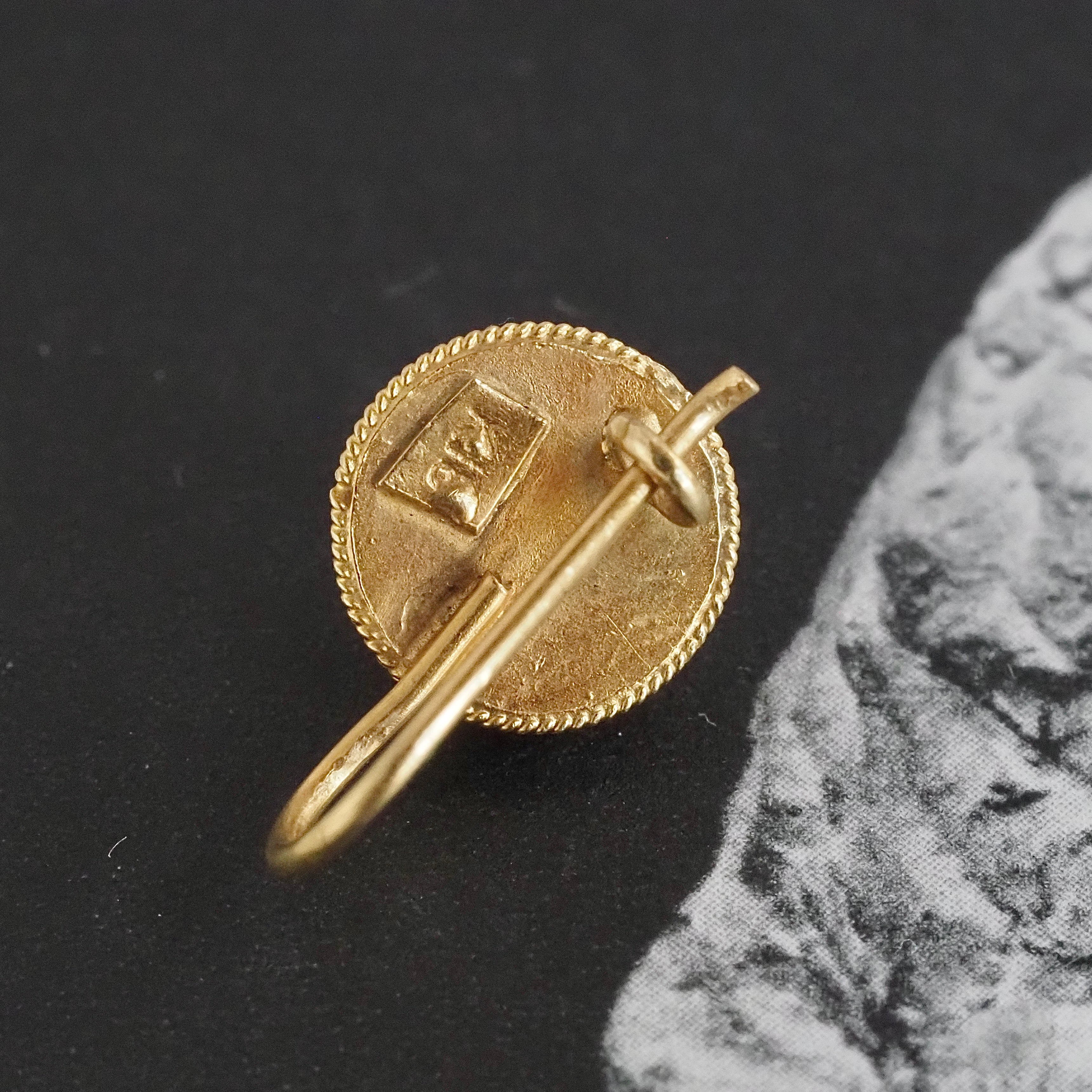 Vintage Ancient Greek Style Filigree 18k Gold Earrings