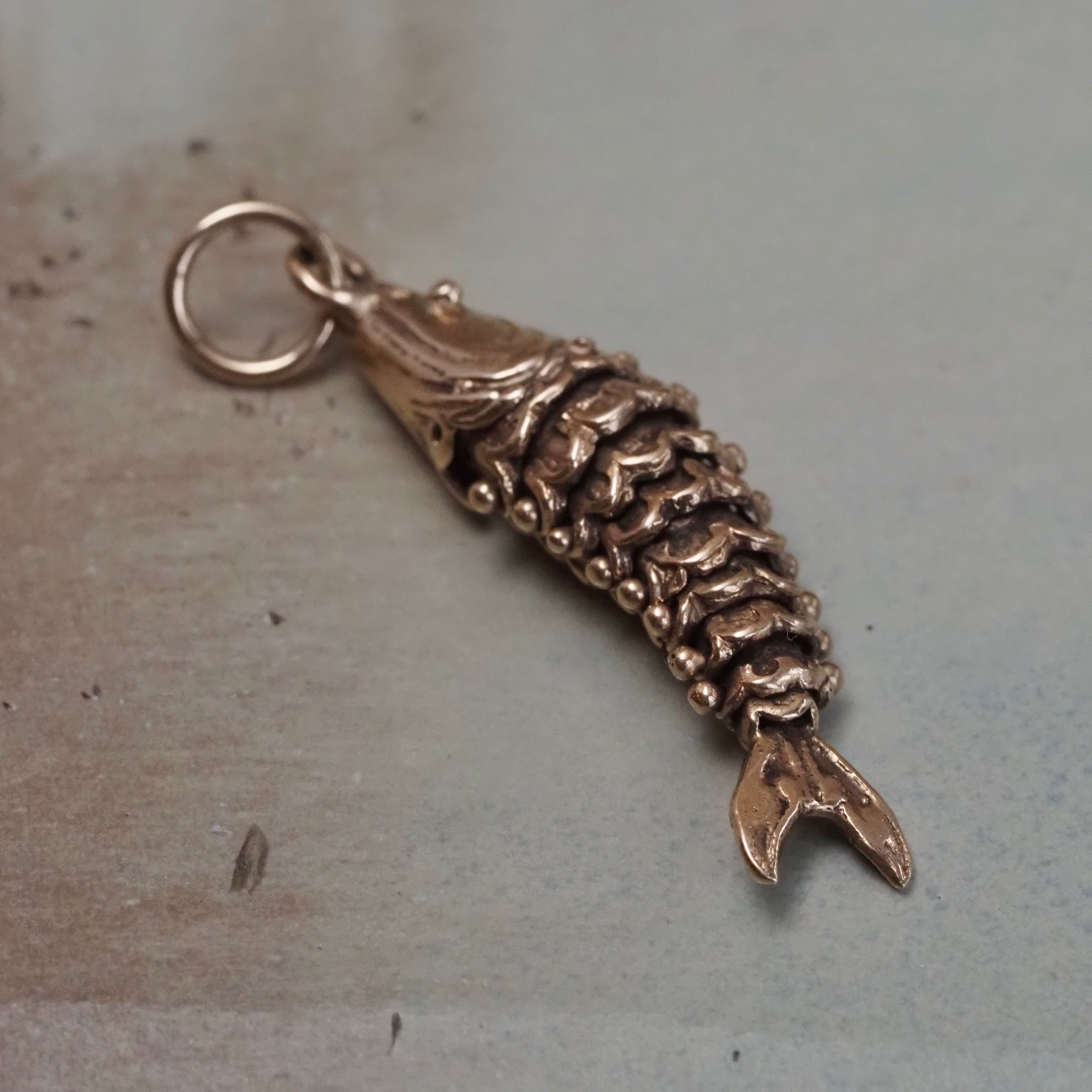 Vintage 14k Gold Articulated Fish Charm