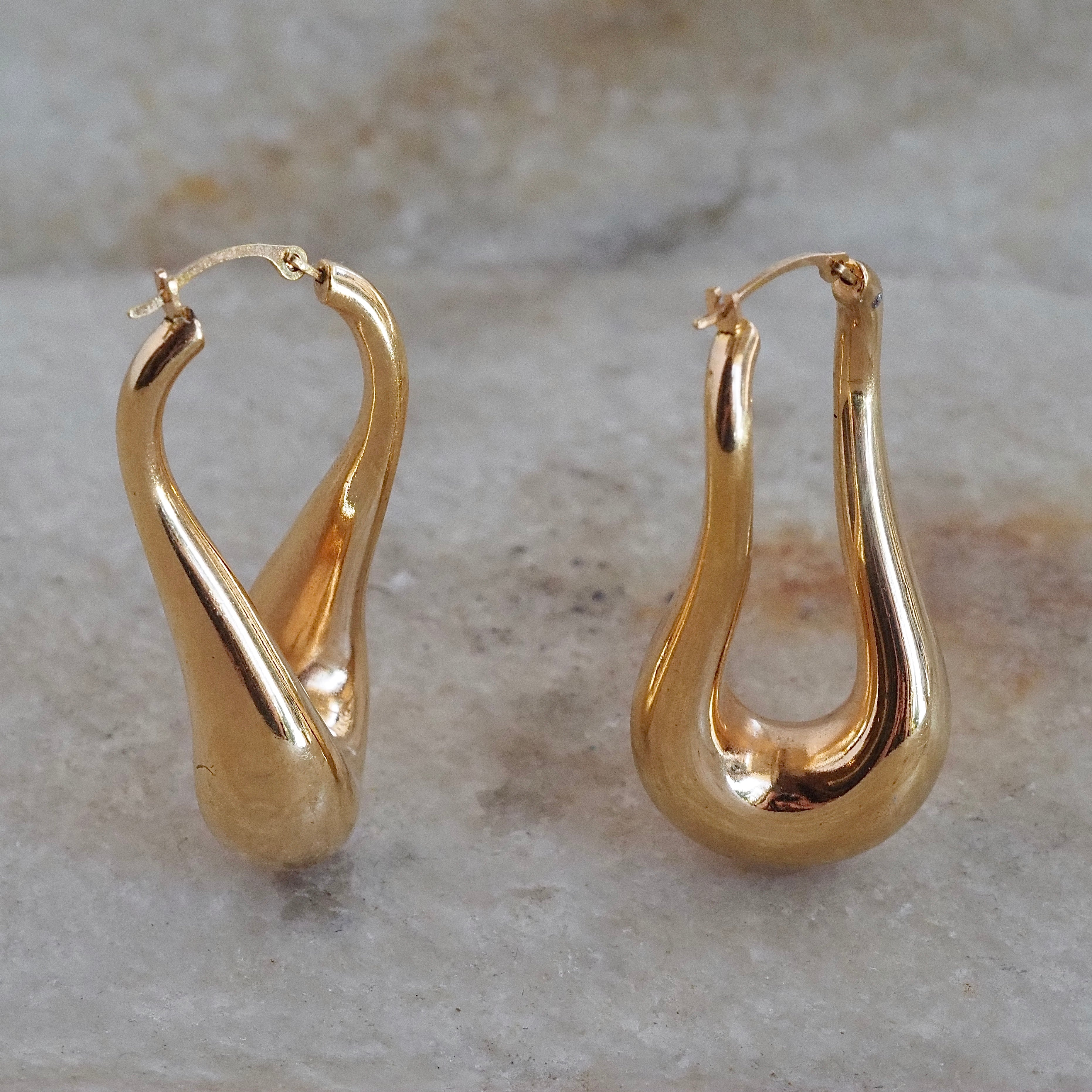 Vintage Melty 14k Gold Hoops