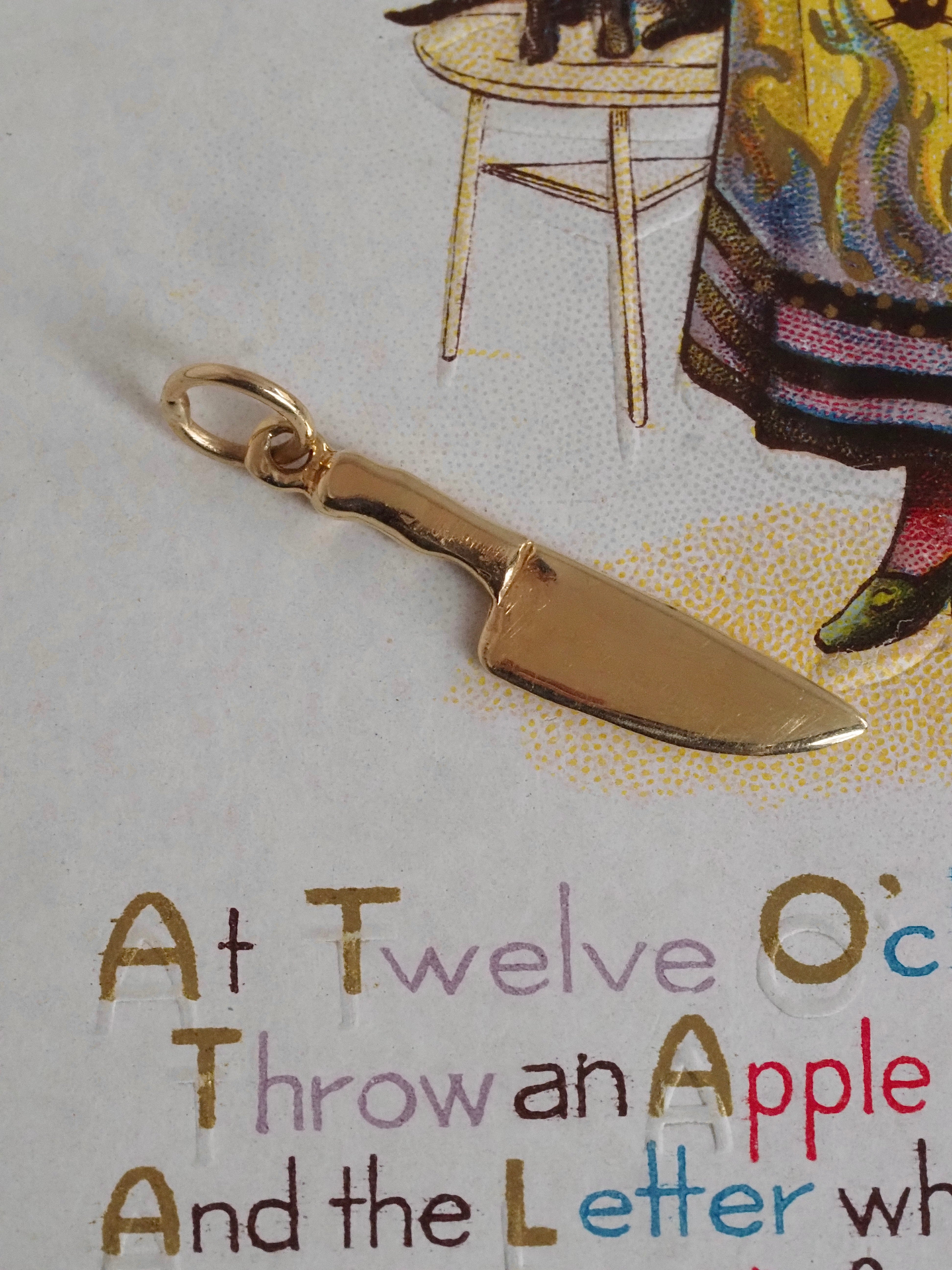 14k Gold Knife Charm